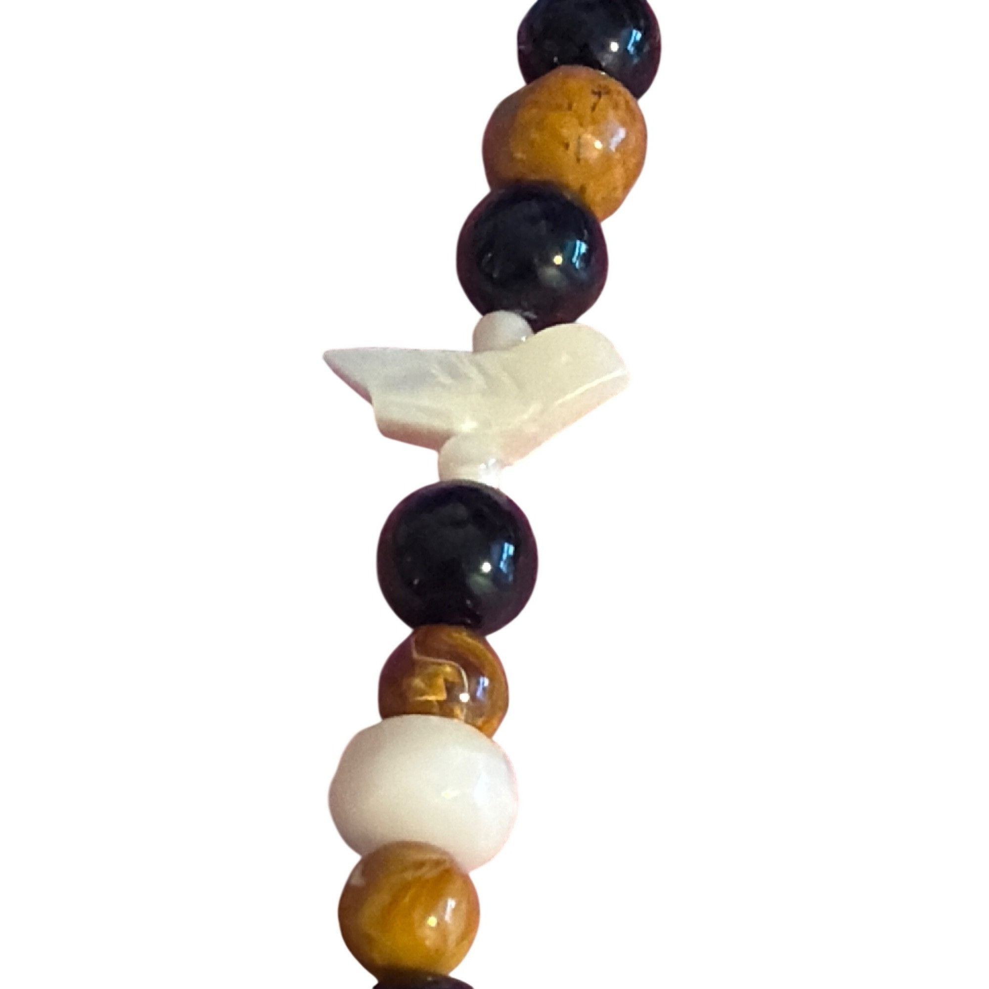 Other Vintage Glass Quartz Agate Bead Necklace Mosaic Pendant Carv Size ONE SIZE - 5 Thumbnail