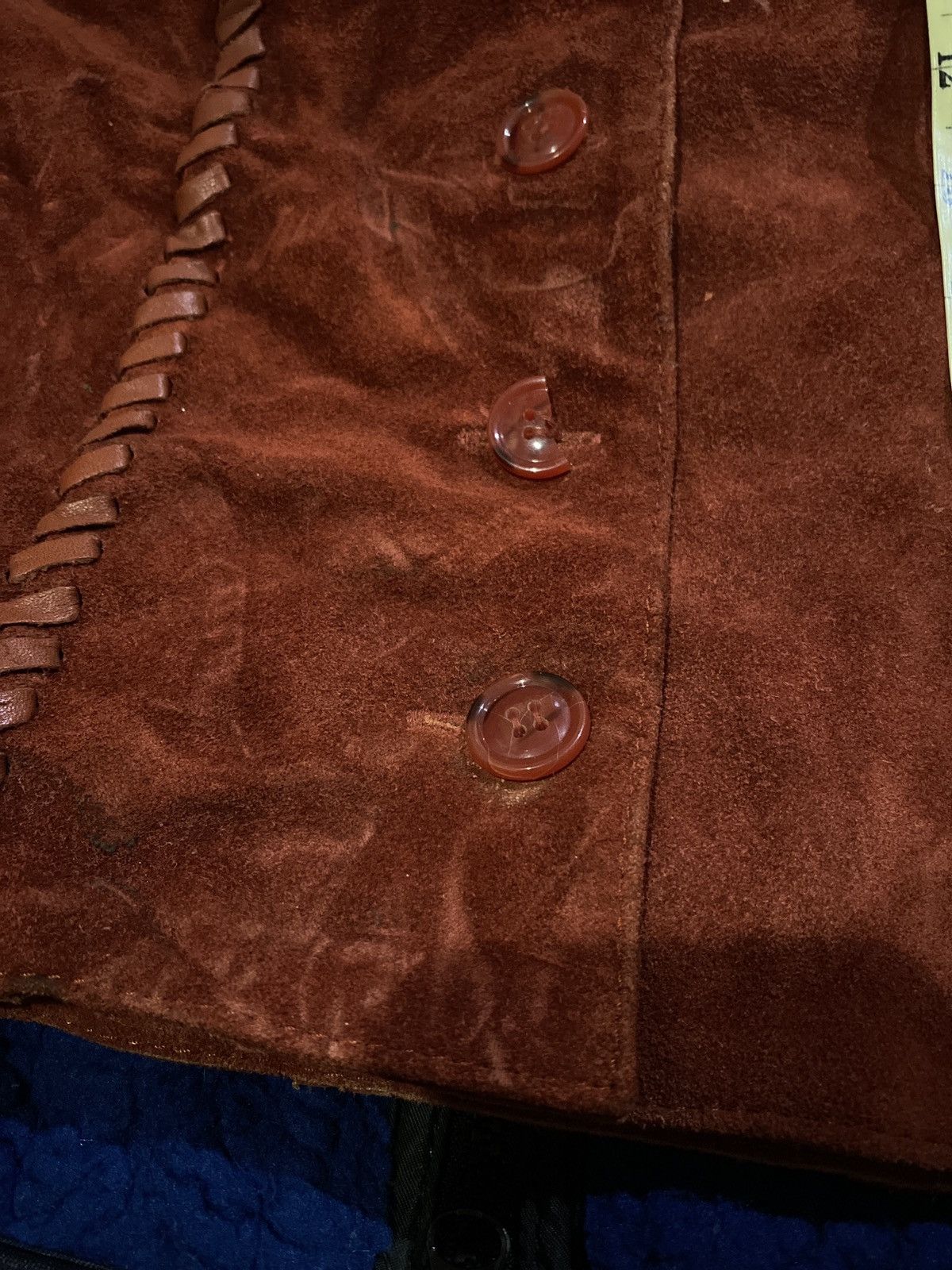 Leather BELL Suede Leather Vest - Brown Western-Style Cowhide Vest Size US S / EU 44-46 / 1 - 11 Thumbnail