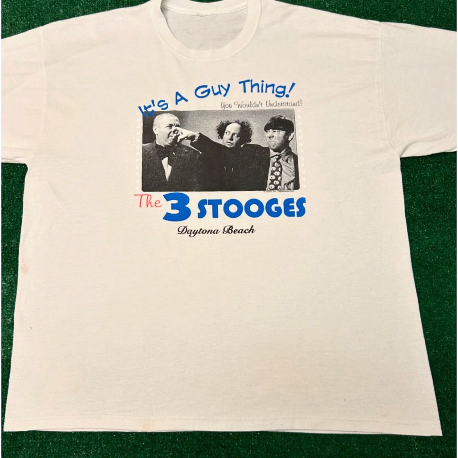 Vintage VINTAGE 90s Three Stooges It’s A Guy Thing Movie Shirt Mens XL White Short Sleeve Size US XL / EU 56 / 4 - 3 Thumbnail