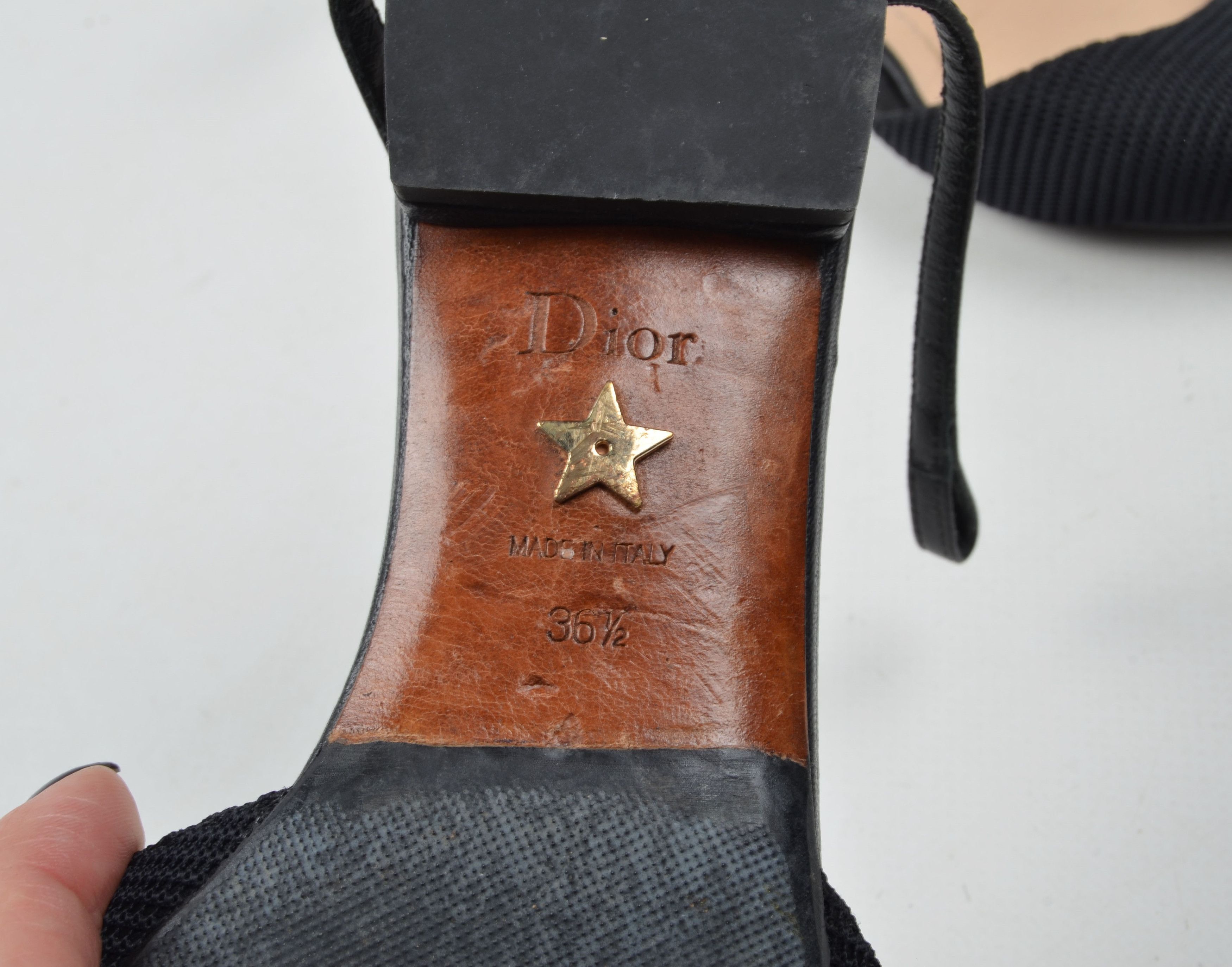 Dior Dior Black Canvas J'Adior Pointed Toe Flats Sandals Size US 6.5 / IT 36.5 - 5 Thumbnail