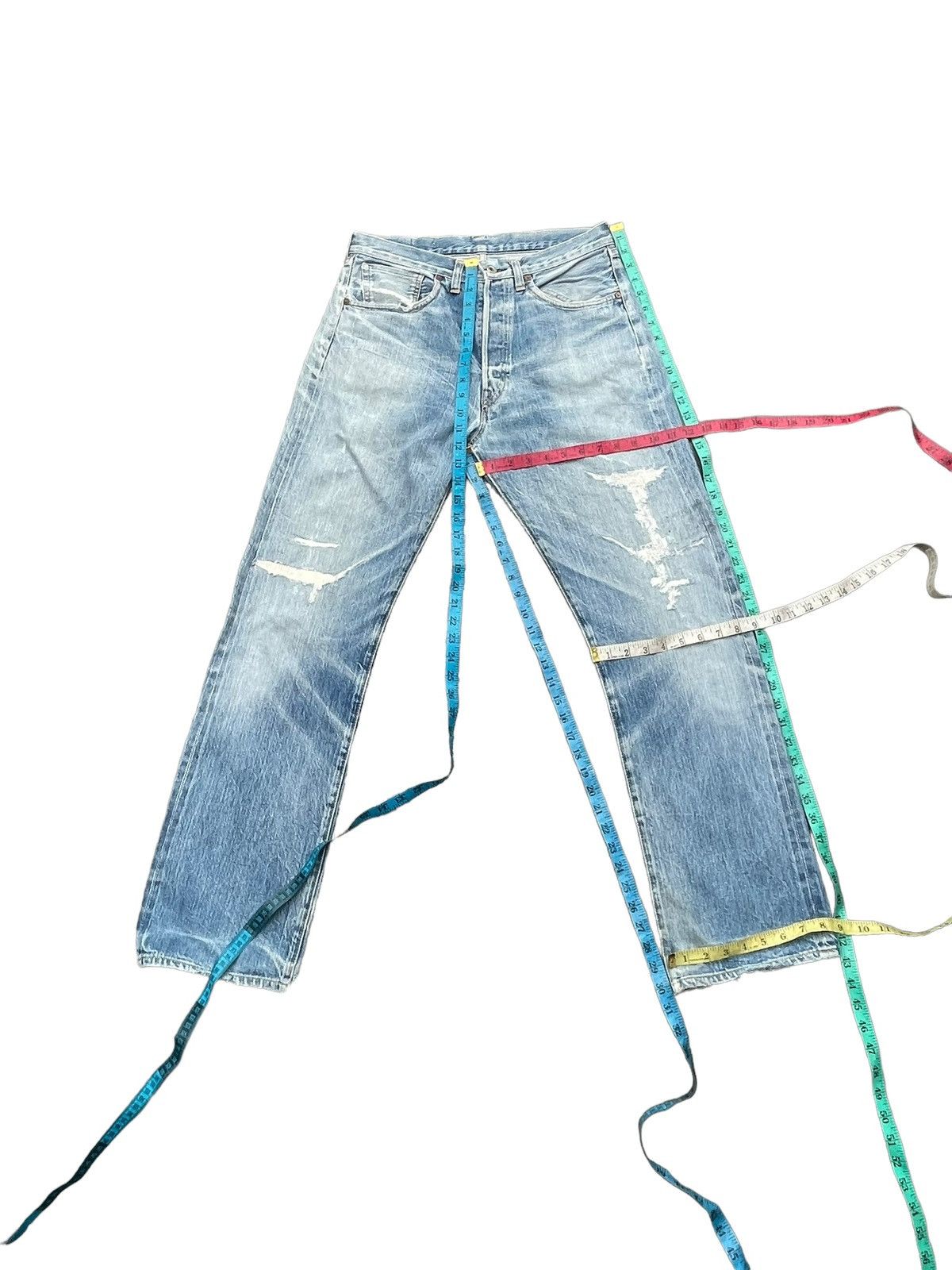 Levi's Vintage 1999 Levis 501 E 1944 Selvedge Distresed Size US 32 / EU 48 - 23 Thumbnail