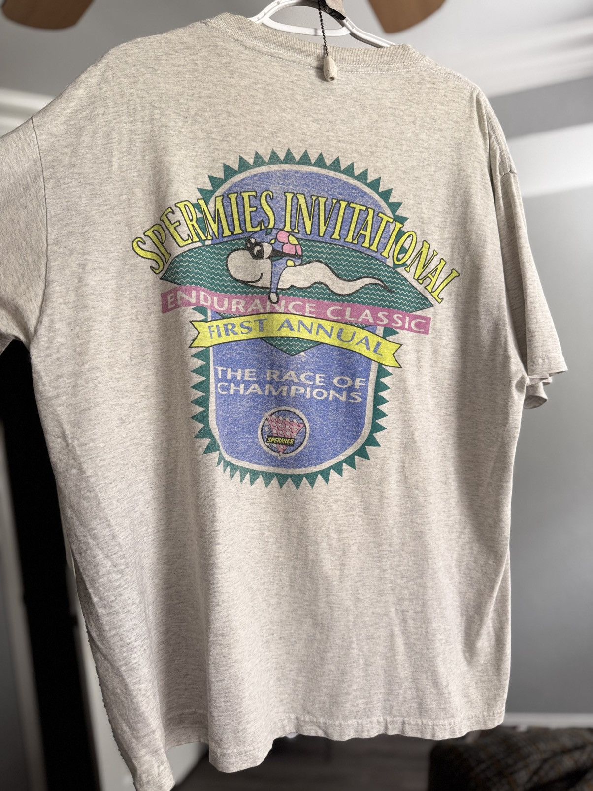 Gildan × Vintage Funny Race of Champions Spermies Invitational Graphic Tee Size US XL / EU 56 / 4 - 1 Thumbnail