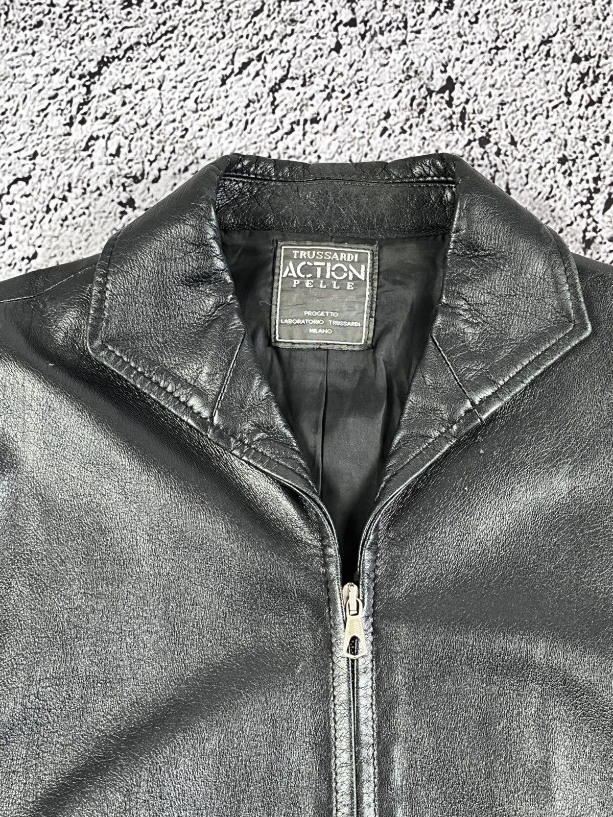 Trussardi Vintage 90s Trussardi leather jacket blazer opium 00s style Size L / US 10 / IT 46 - 4 Thumbnail