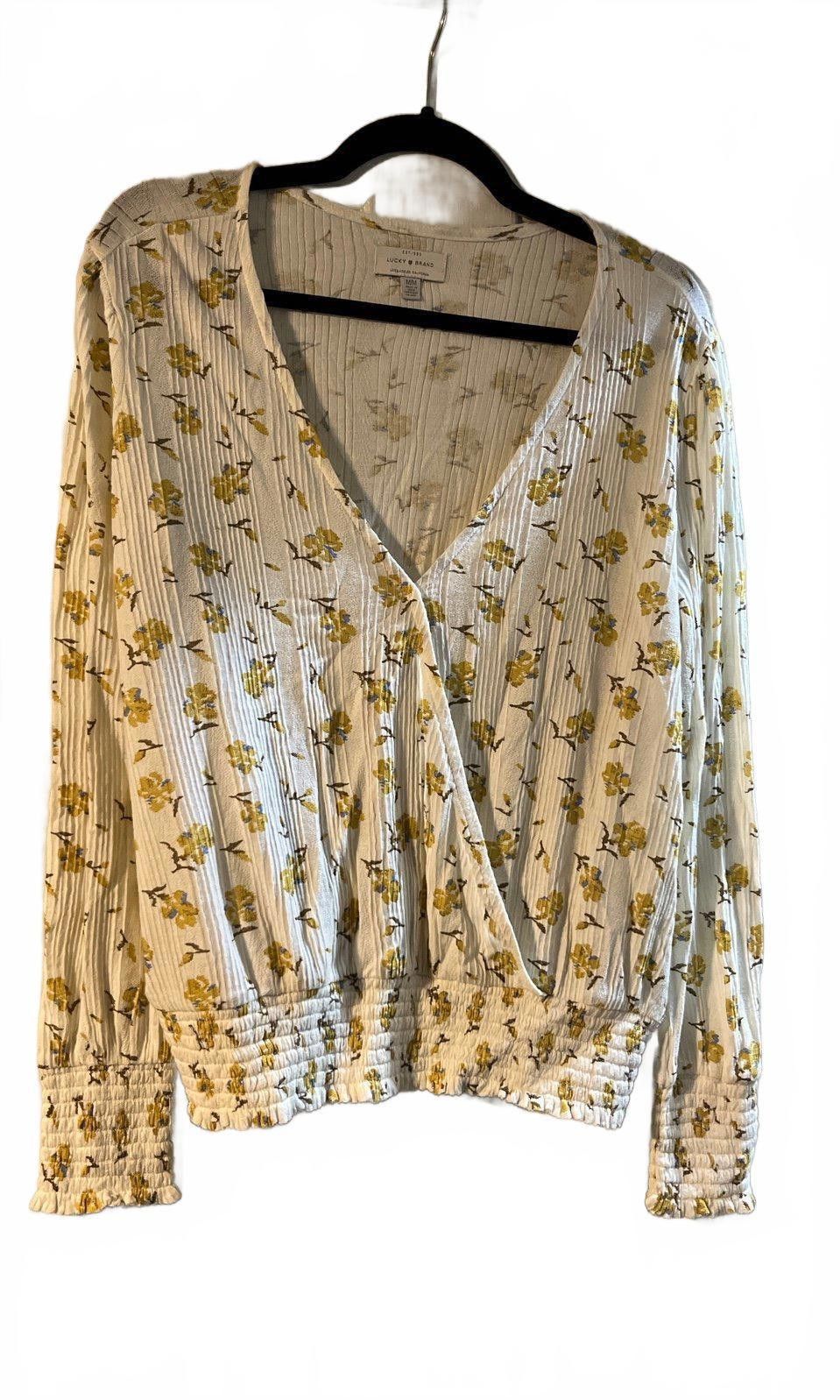 Lucky Brand Lucky Brand Floral Wrap Top - Medium Size L / US 10 / IT 46 - 1 Thumbnail