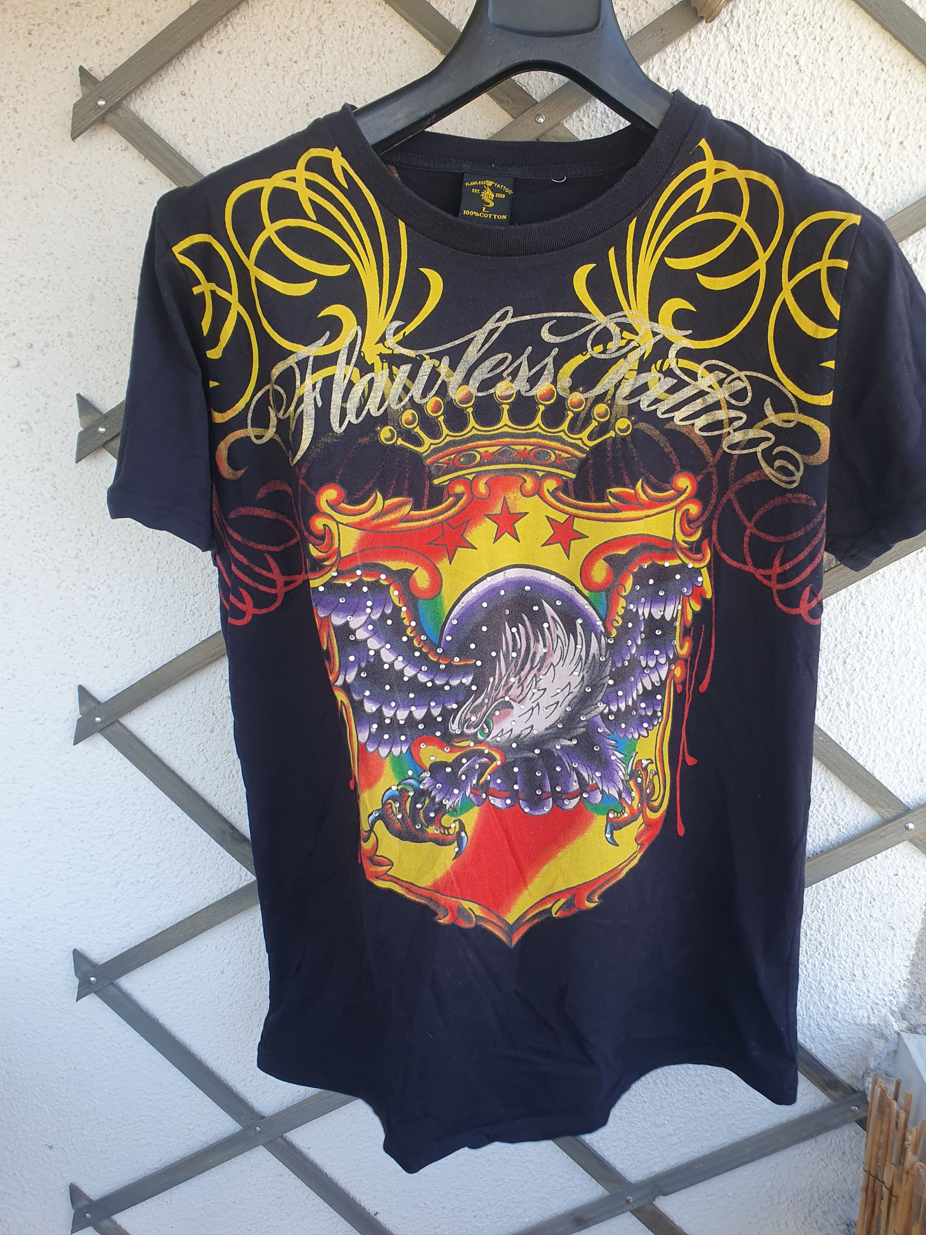 Vintage Flawless Tattoo Vintage Rhinestone Y2K Double Sided t-shirt Size US M / EU 48-50 / 2 - 6 Thumbnail
