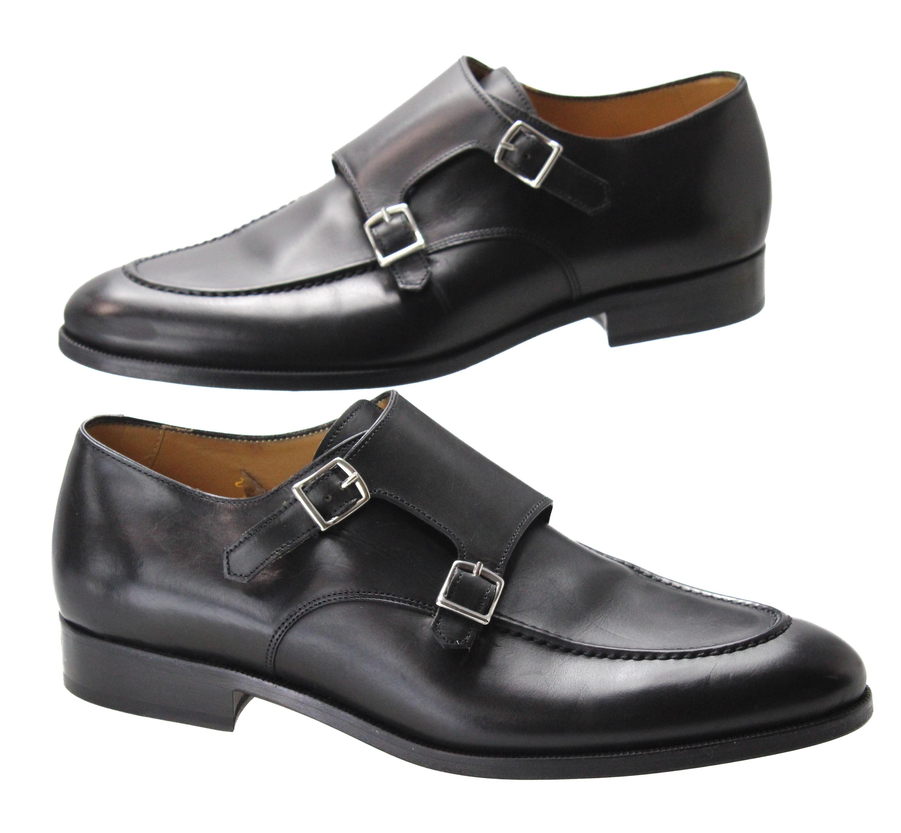 image of Suitsupply Fw1005 Formal Shoes Men's Eu 44 / Uk 10 Monk in Black (Size 11)