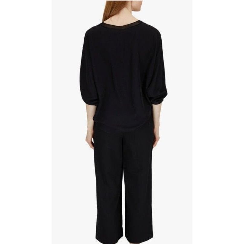 Vince Vince Rib Trim Boat Neck Long Sleeve Top Japanese Fabric Bla Size M / US 6-8 / IT 42-44 - 3 Thumbnail