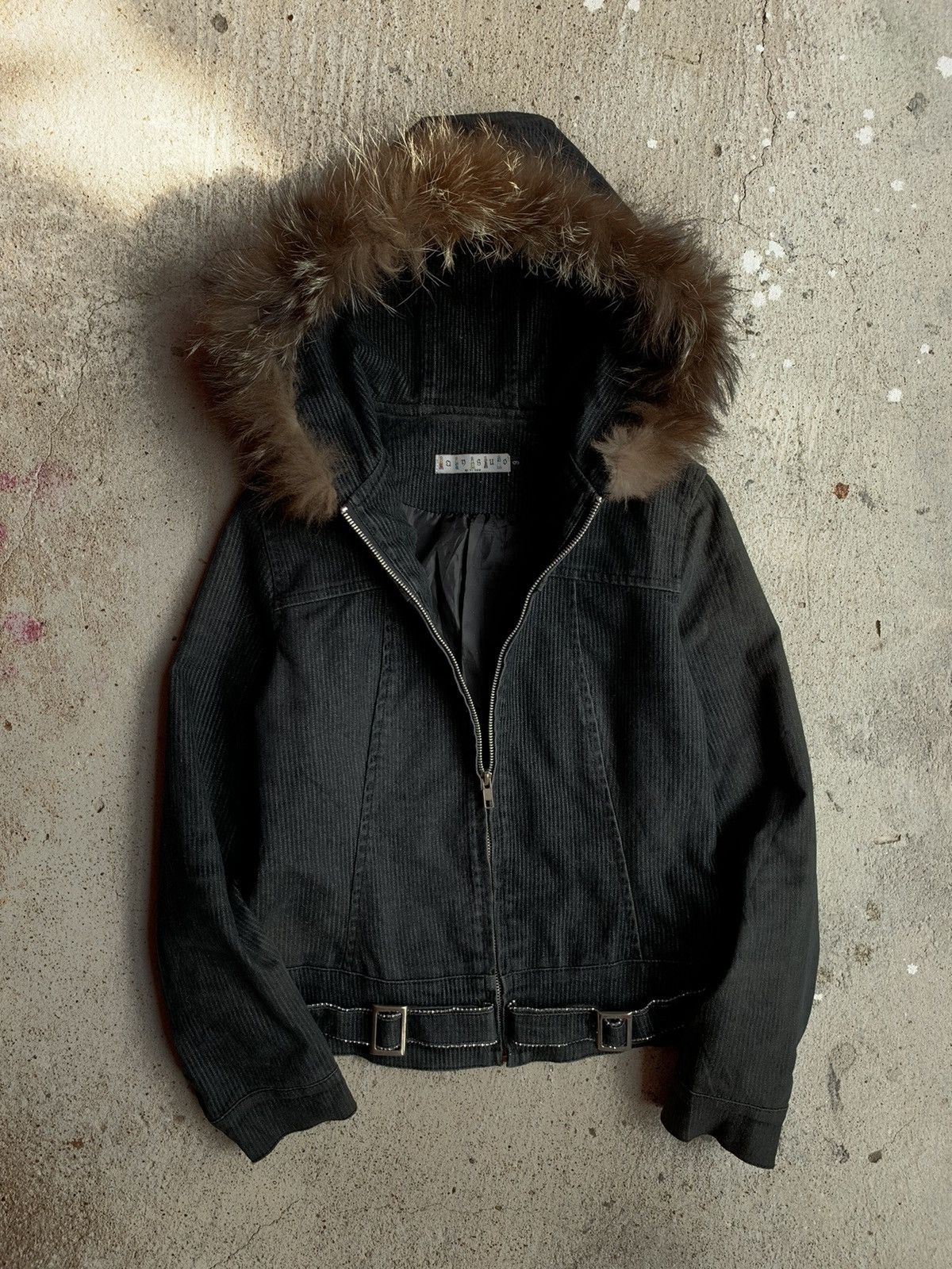 image of Avant Garde Opium Fur Hooded Jacket in Black, Men's (Size XS)