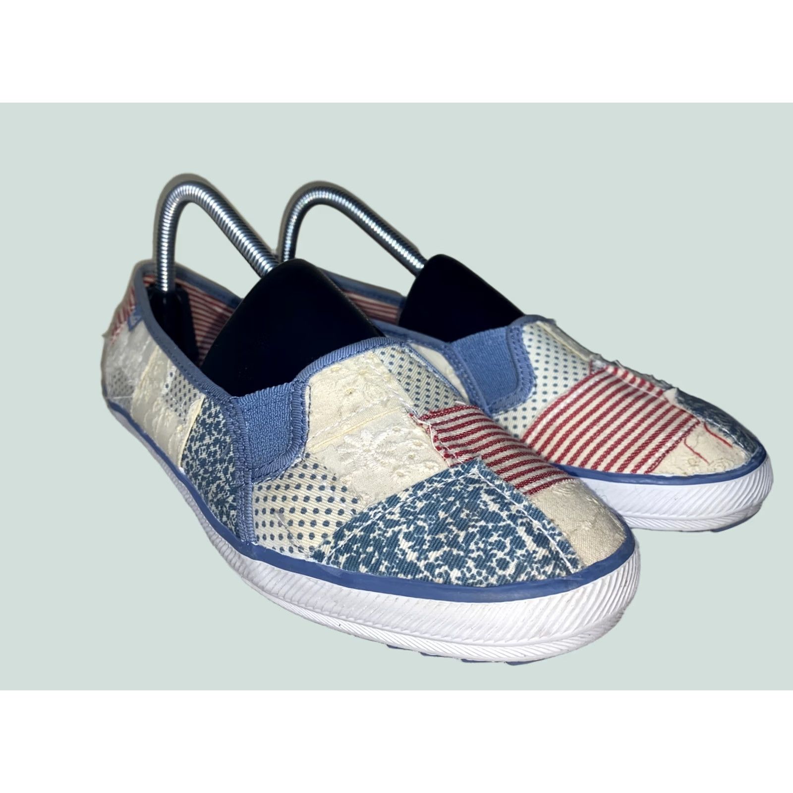 Keds Keds Lily Pulitzer American Flag Floral Slip On Sneakers Women 8.5 Blue Classic Preppy Limited Edition Comfort Fabric Upper Shoes Footwear Womens Size US 5 / IT 35 - 1 Thumbnail