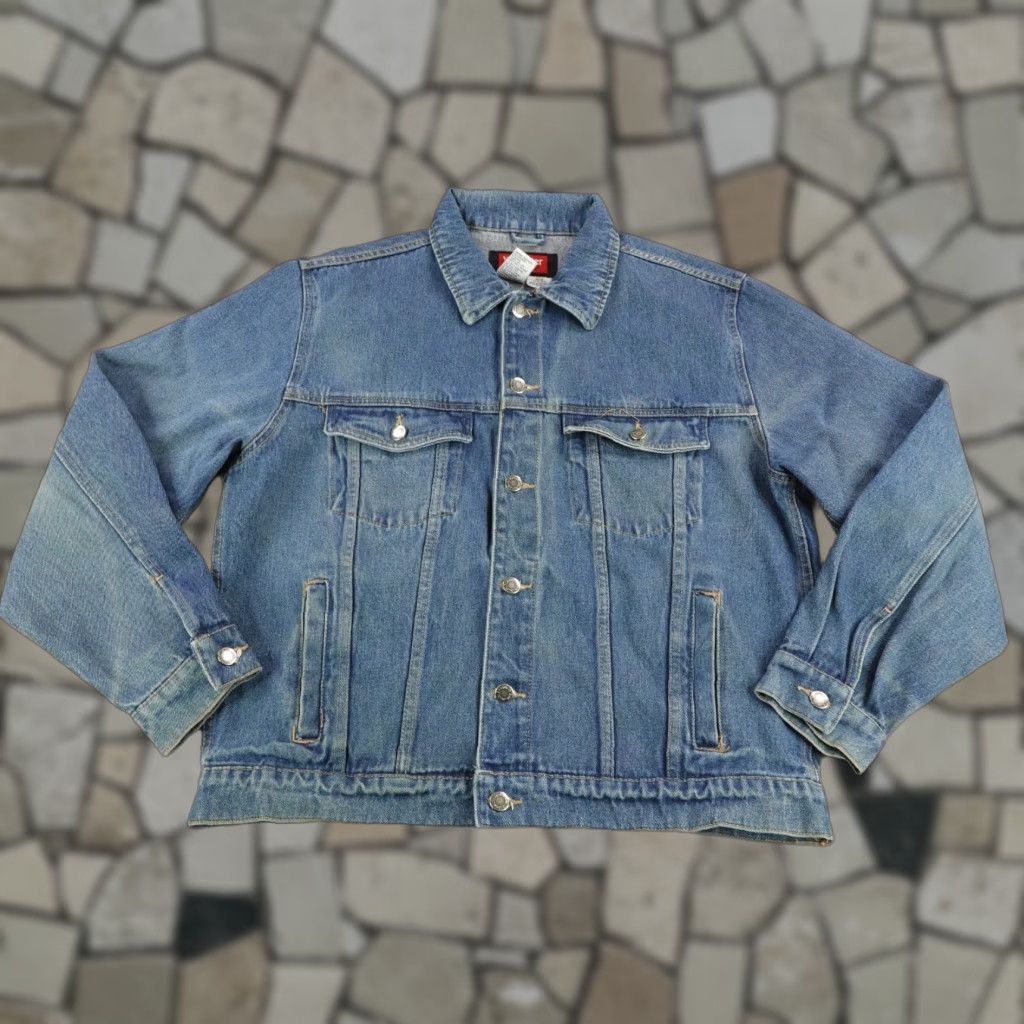 Wrangler VINTAGE Wrangler Jacket Men L Blue Denim Jean Hero Trucker Western Work Coat Size US 33 - 1 Thumbnail