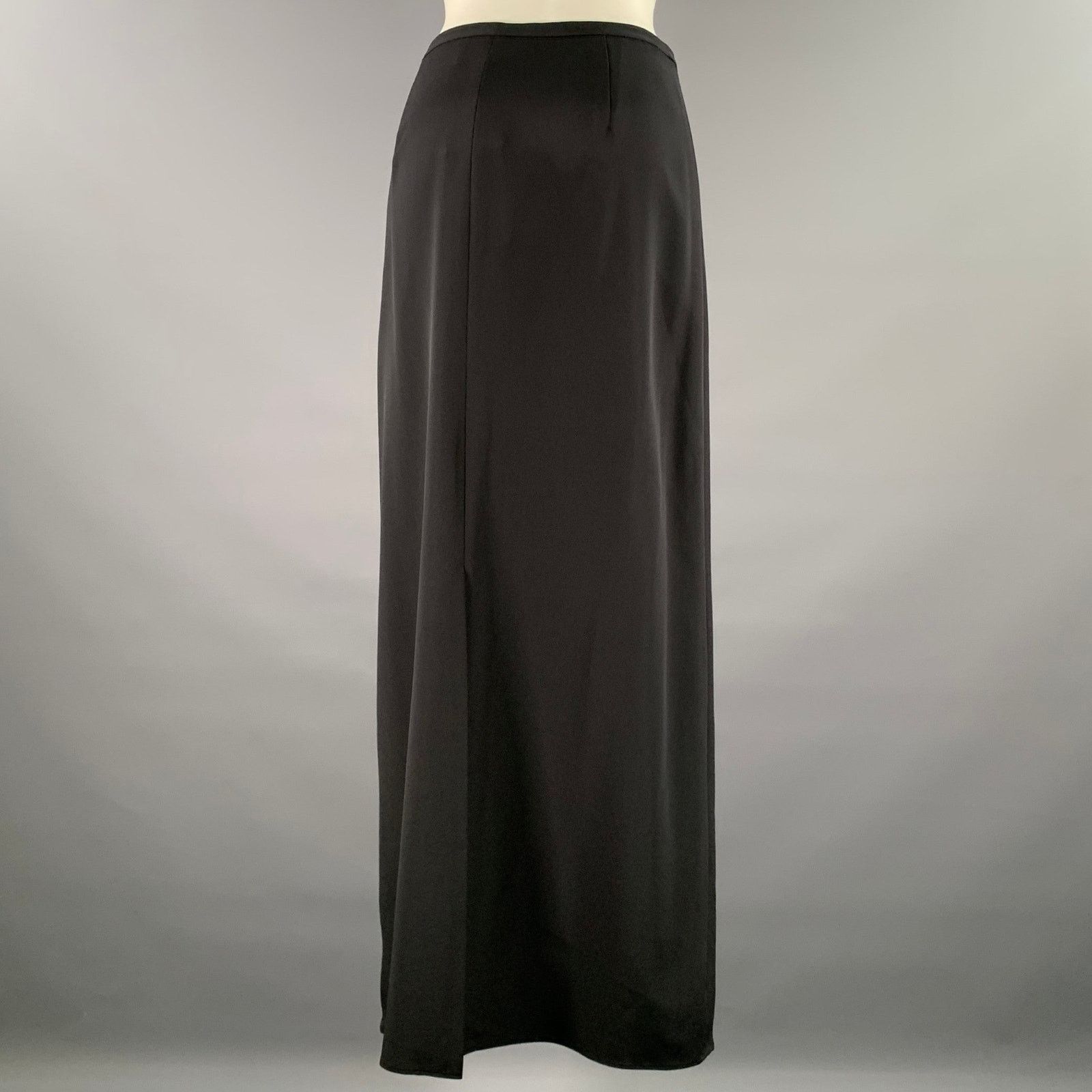 Lafayette 148 LAFAYETTE 148 Size 12 Black Silk Elastane Maxi Skirt Size 34" / US 12 / IT 48 - 2 Thumbnail