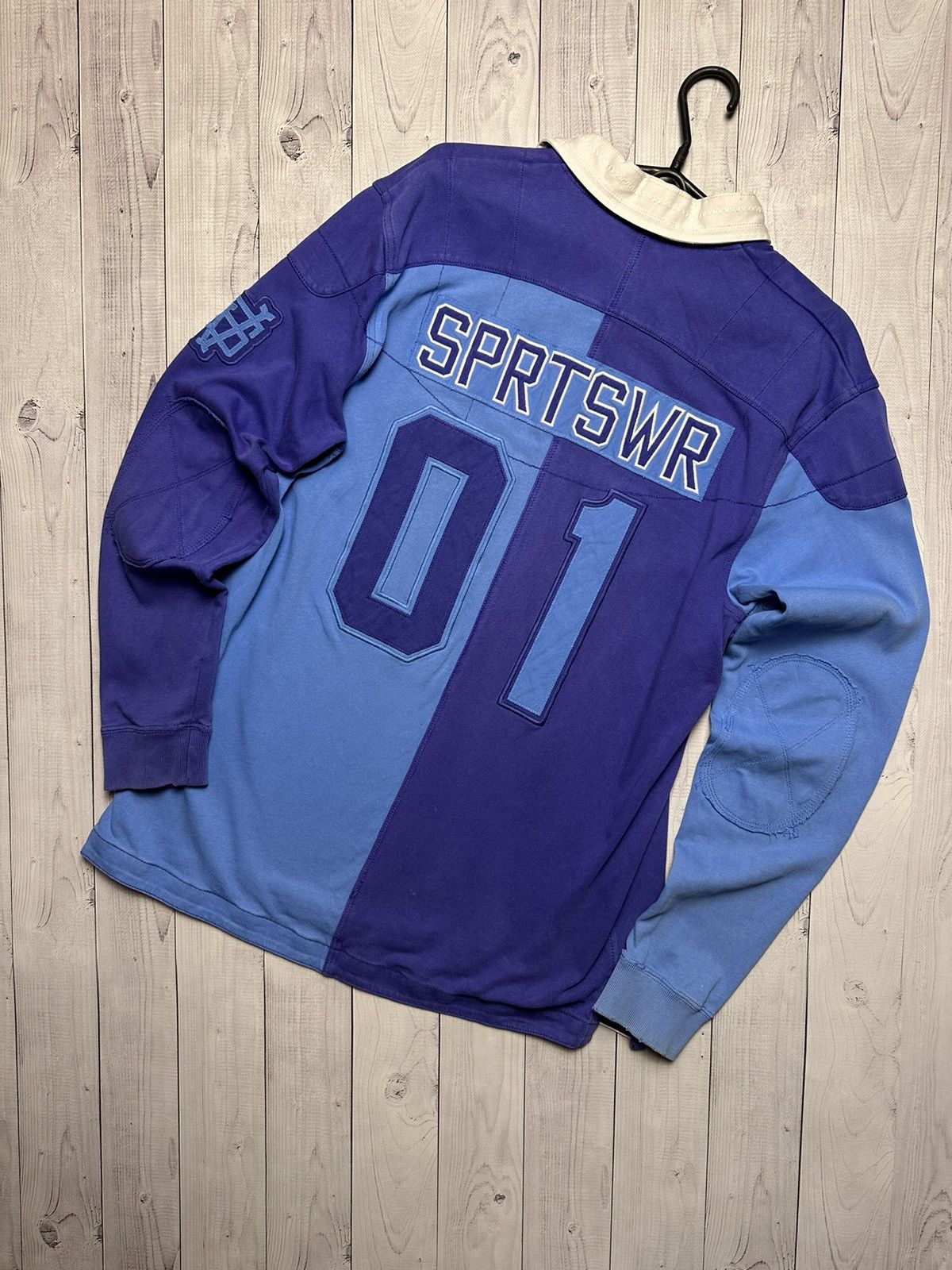 Nike × Vintage Vintage Nike Rugby jersey Sportswear size L blue big logo Size US L / EU 52-54 / 3 - 1 Thumbnail