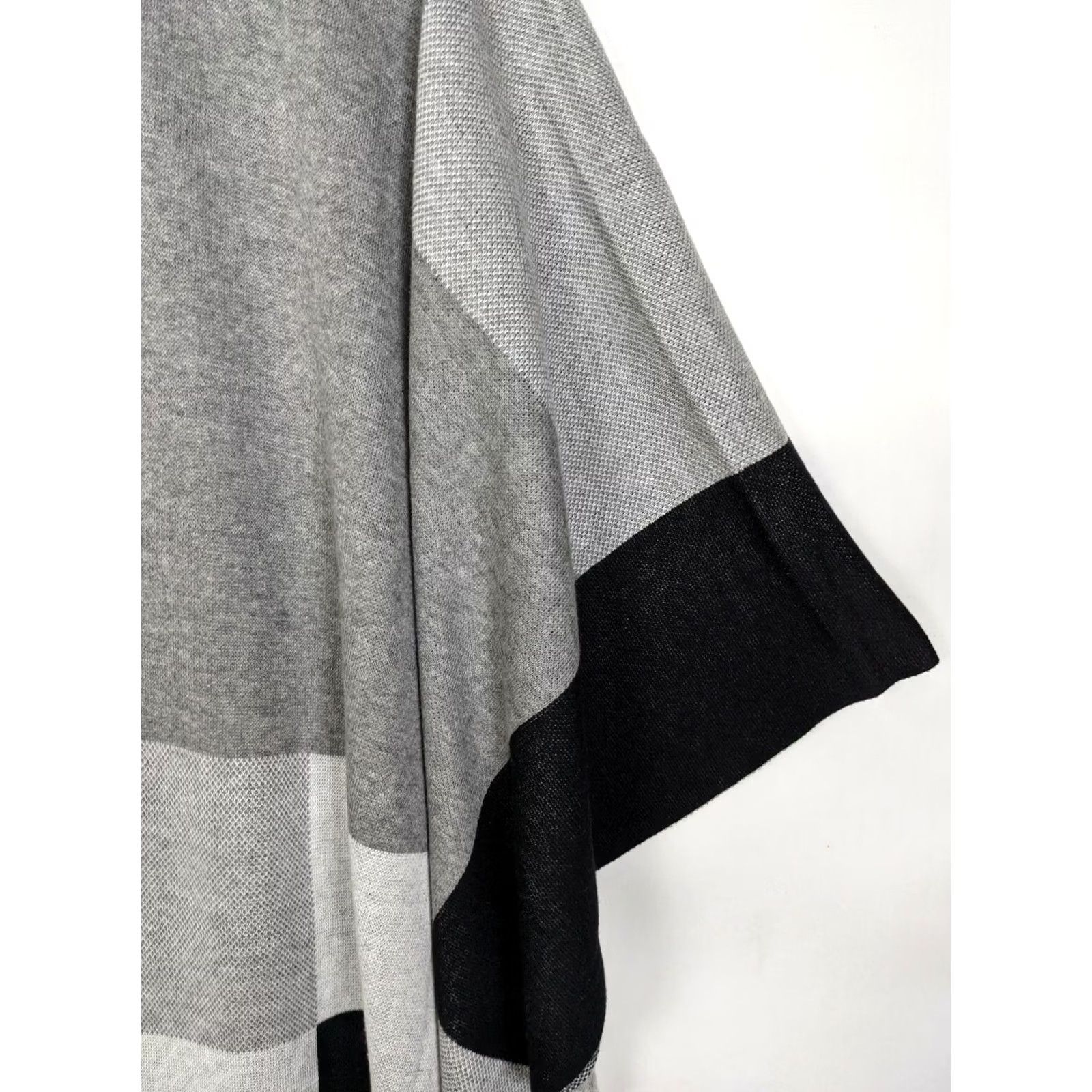 Vintage Joseph A Cardigan Womens Open Front Grey One Size Knit Geometric V-Neck Kimono Sleeve Cotton/Acrylic New Size ONE SIZE - 5 Thumbnail