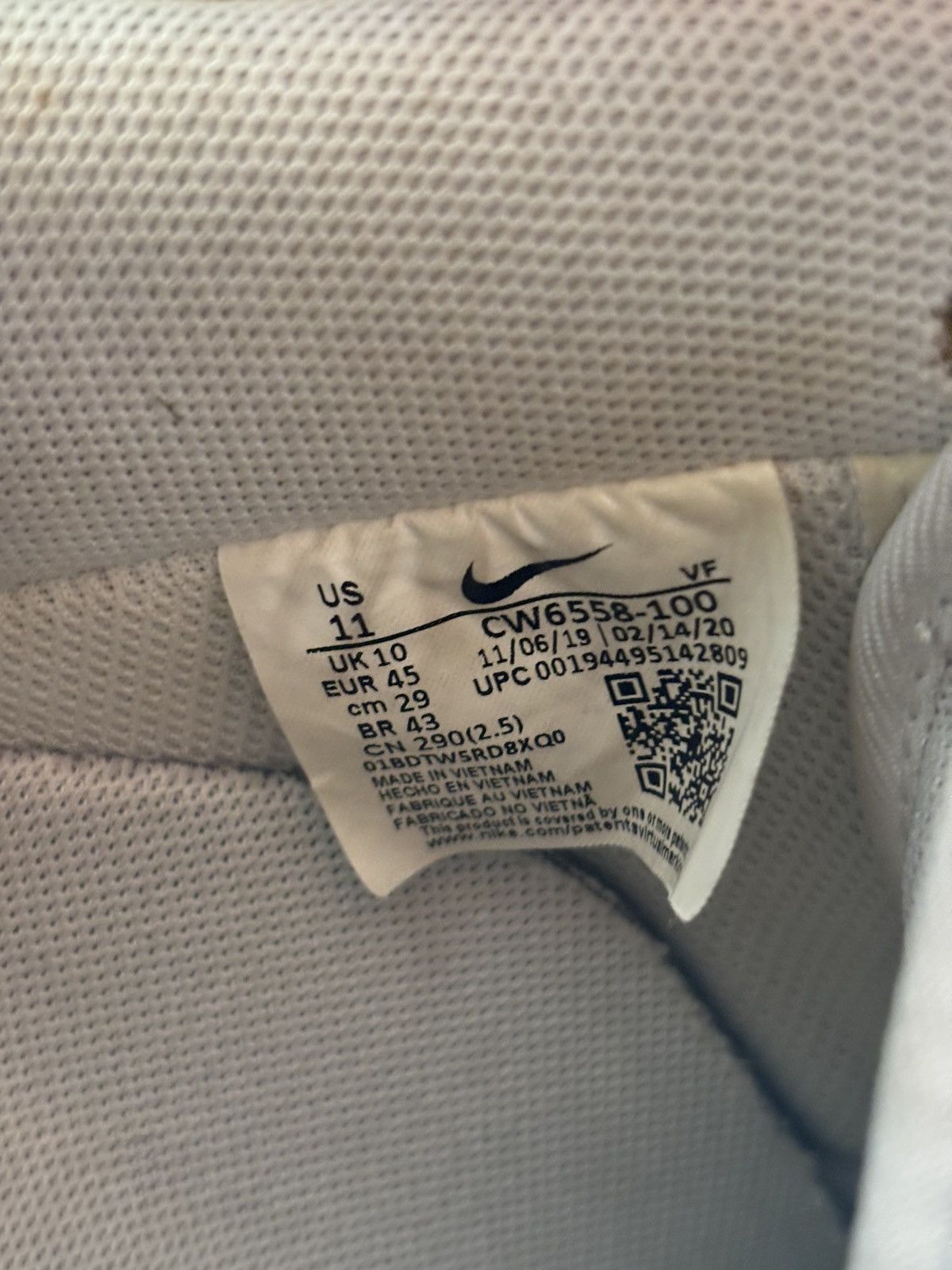 Nike Air Force 1 '07 Premium 'Zip Swoosh - White' Size US 11 / EU 44 - 6 Thumbnail