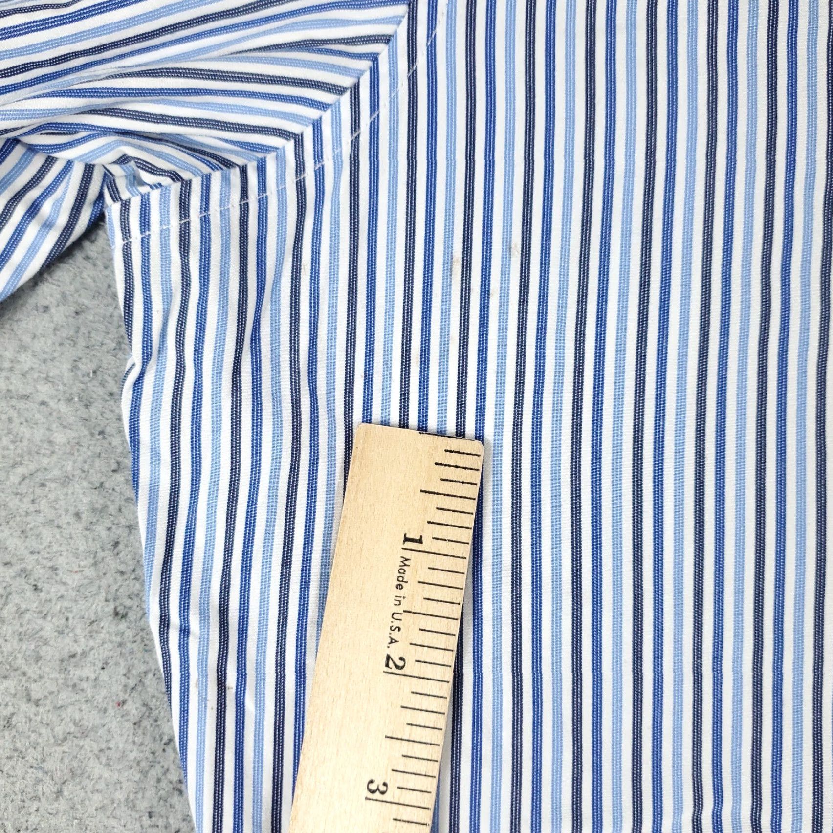 Nautica Nautica Blue Striped Casual Button-Up Shirt Mens Large Short Sleeve Regular Fit Size US L / EU 52-54 / 3 - 4 Thumbnail
