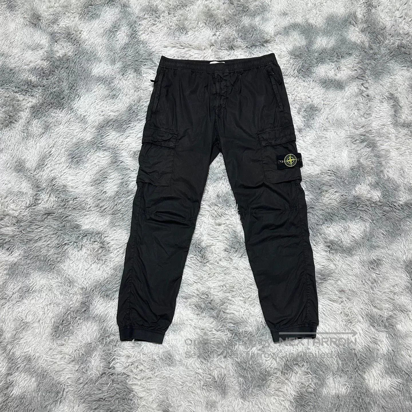 stone island black cargo pants size W34.