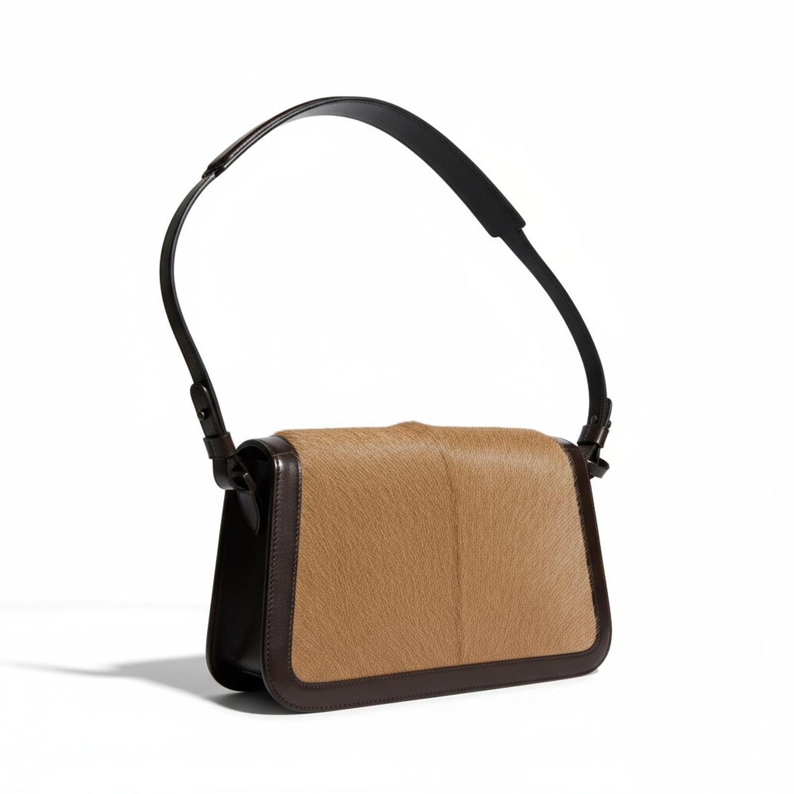 CELINE HAIR HAND BAG FUR CALF バッグ LEATHER