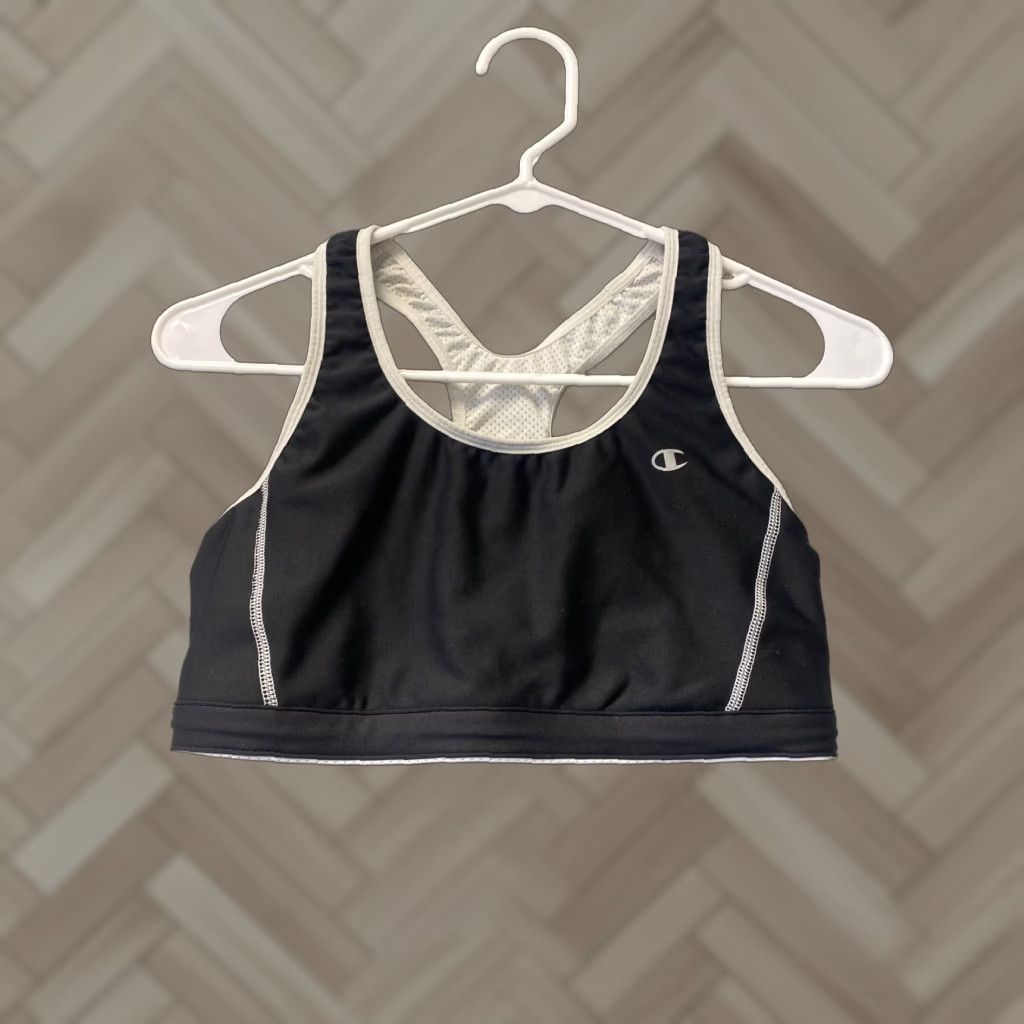 Champion Champion Women's Sports Bra Reversible Double Dry Nylon Activewear S Black Size ONE SIZE - 1 Thumbnail
