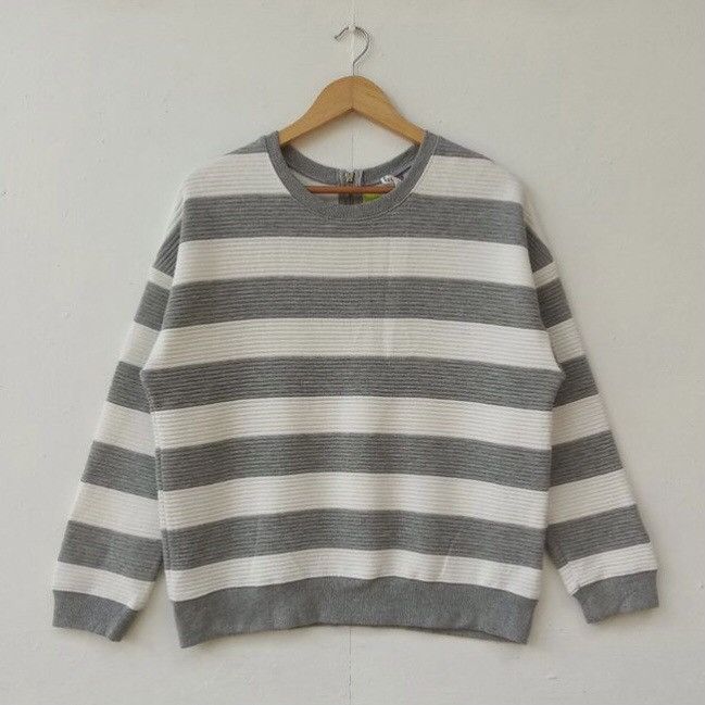 Designer × Hiroko Koshino Homme HK works London Koshino stripes sweatshirt quarter zip up Size M / US 6-8 / IT 42-44 - 1 Thumbnail