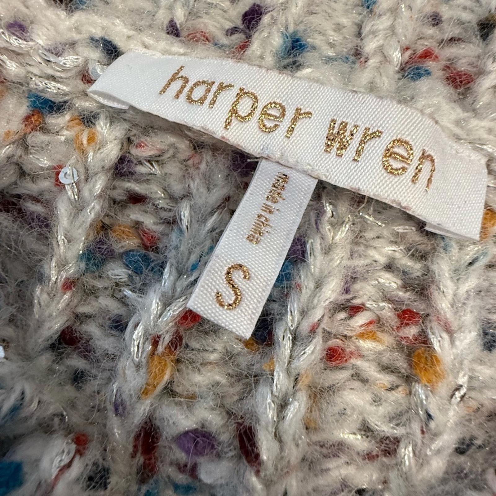 Other Harper Wren colorful sweater crochet knit ribbed fuzzy SZ SM Size S / US 4 / IT 40 - 5 Thumbnail