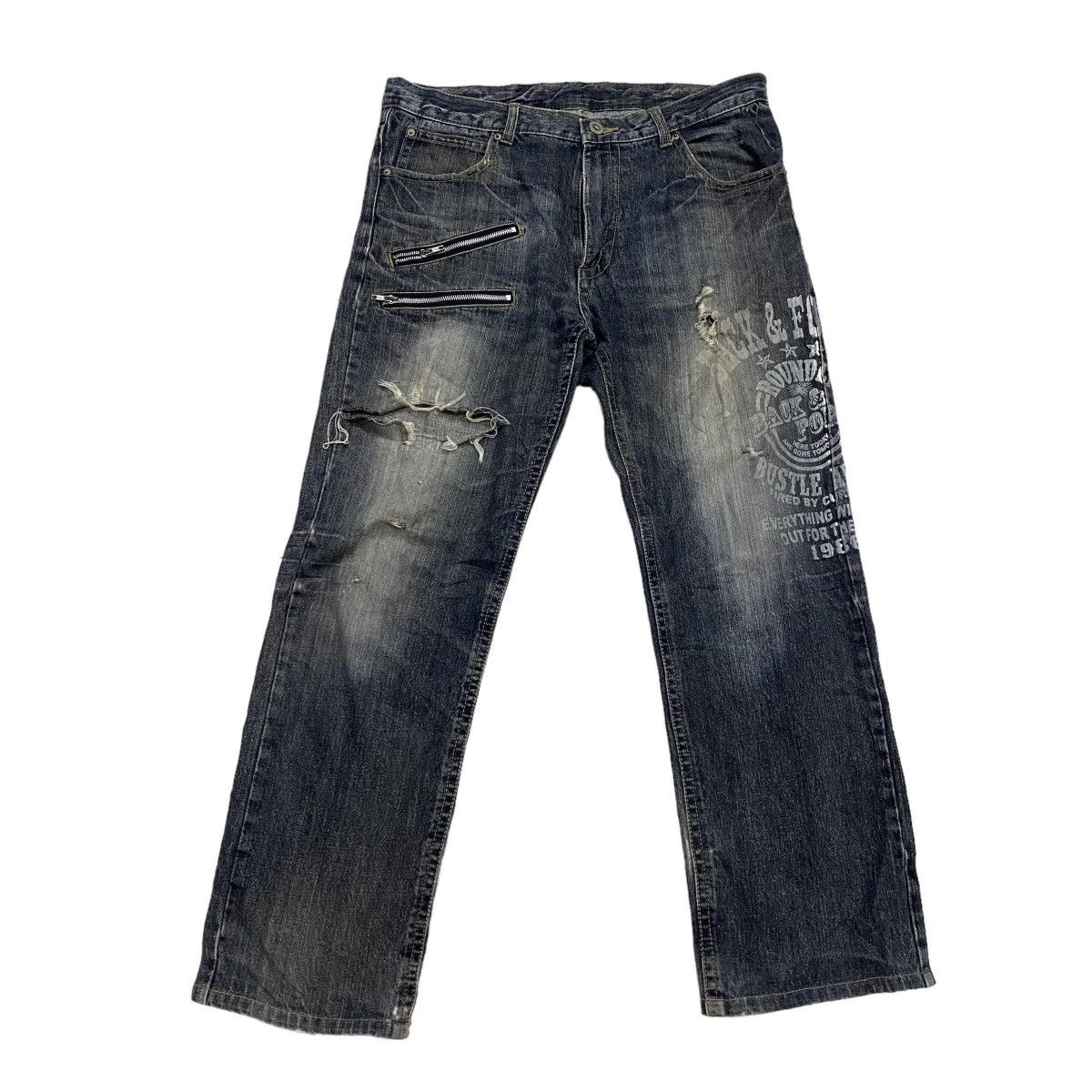 Japanese Brand × Vintage VINTAGE BONDAGE PUNK DISTRESSED DENIM PANT Size US 36 / EU 52 - 1 Thumbnail