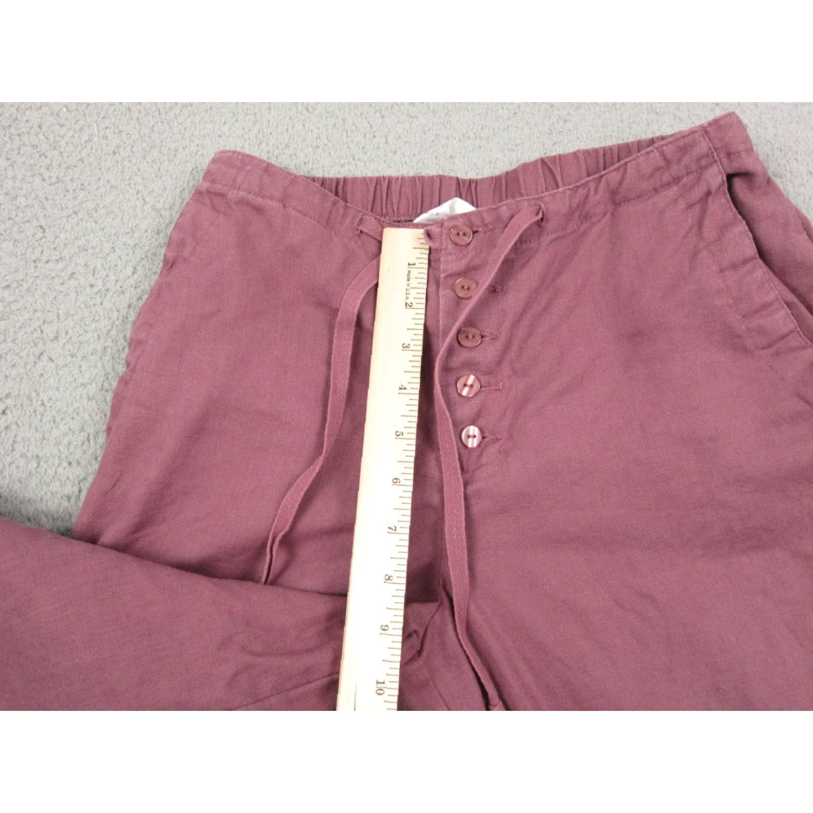 Pinko Vintage Cladwick's Pants Womens 4P Pink Linen Wide-Leg Cropped Modern 90s Style Mens? Girls? Size 27" / US 4 / IT 40 - 7 Thumbnail