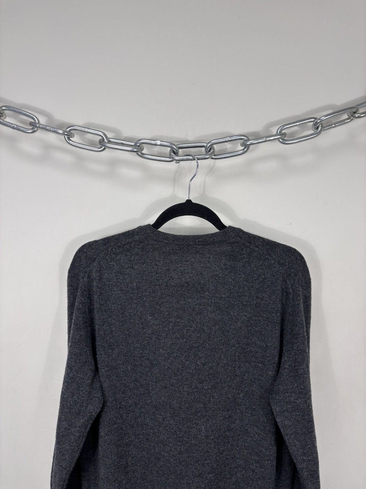 Lacoste Vintage Lacoste Men’s Dark Charcoal Grey Wool V-Neck Sweater Size US M / EU 48-50 / 2 - 12 Thumbnail