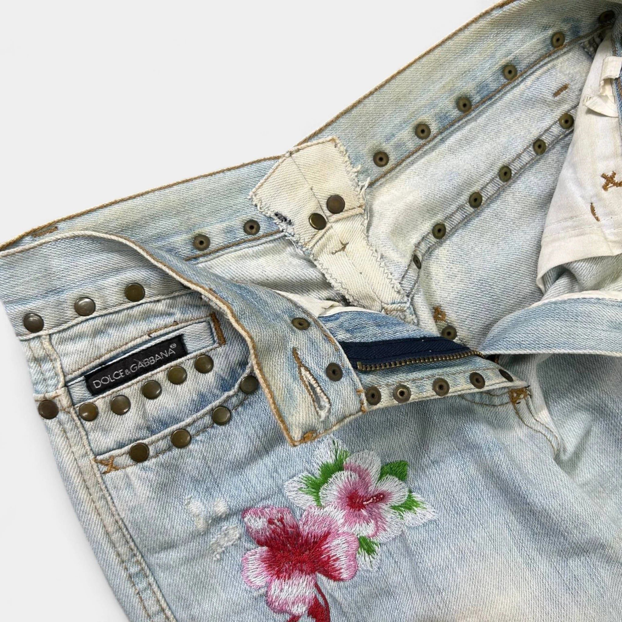 Dolce & Gabbana Dolce & Gabbana SS06 "Honolulu" Embroidered Skinny Jeans Size 28" / US 6 / IT 42 - 4 Thumbnail