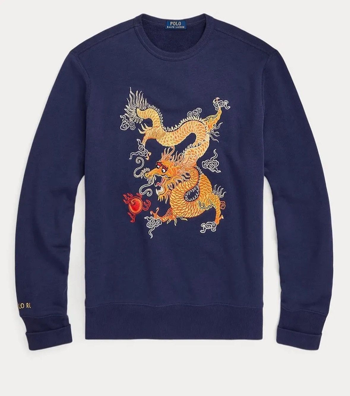 image of Polo Ralph Laurent Men’S Lunar New Year Dragon Sweatshirt in Blue, Men's (Size Large)