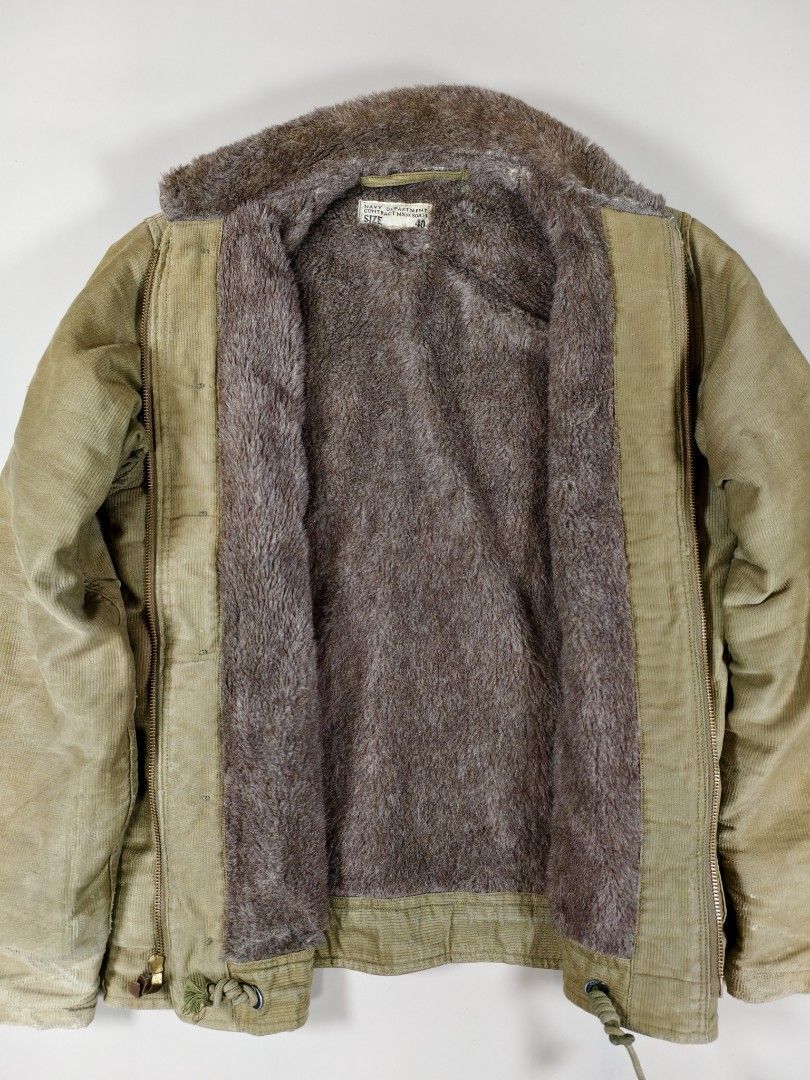 Vintage True Vintage Rare 1944 USN N1 Deck Jacket (Khaki) Size US M / EU 48-50 / 2 - 4 Thumbnail