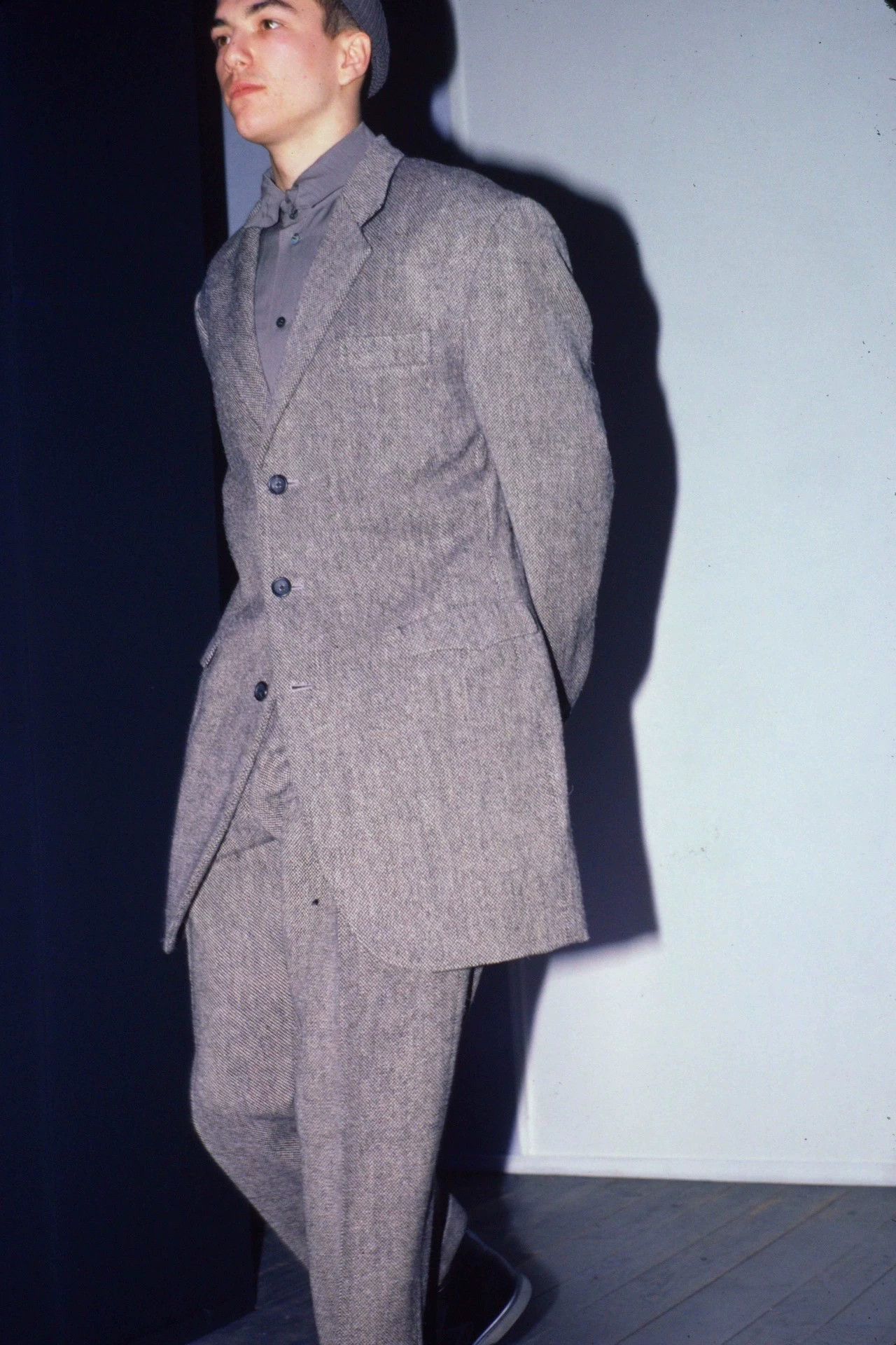 Yohji Yamamoto Yohji Yamamoto 87AW Asym Pocket Long Blazer Navy Size US M / EU 48-50 / 2 - 3 Thumbnail