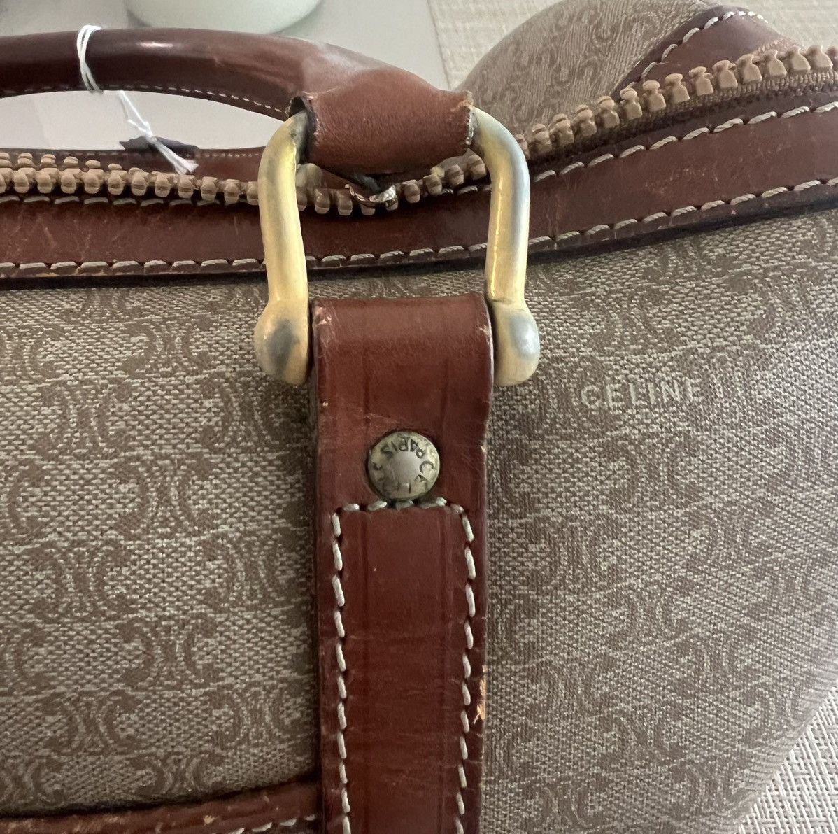 Celine Pre Loved Celine Macadam Chestnut Canvas Boston Bag Size ONE SIZE - 3 Thumbnail