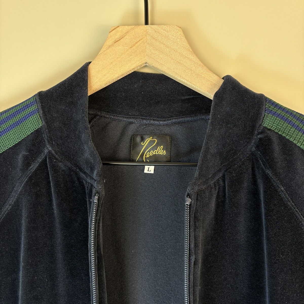 Needles Needles Velour Track Jacket Navy/Green Made in Japan Size L Size US L / EU 52-54 / 3 - 4 Thumbnail