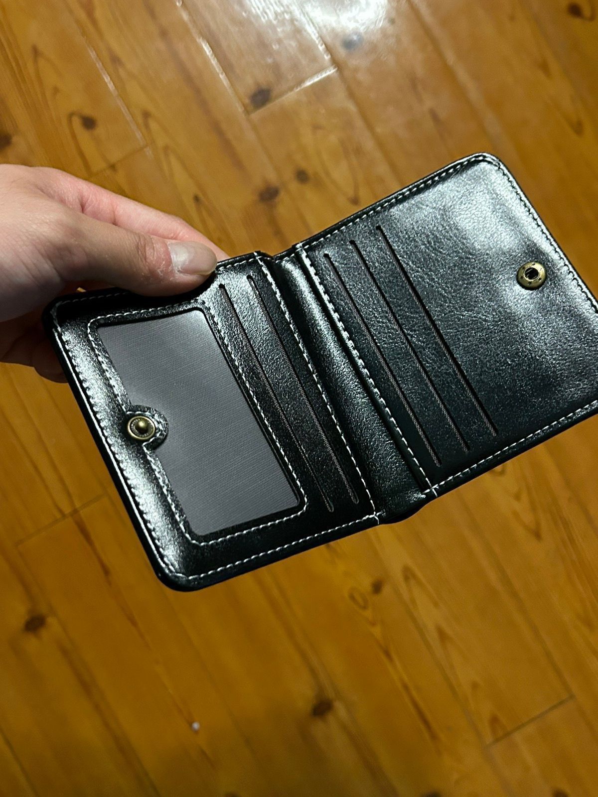 Japanese Brand Y2K Leather Cross Wallet (black) Size ONE SIZE - 7 Thumbnail