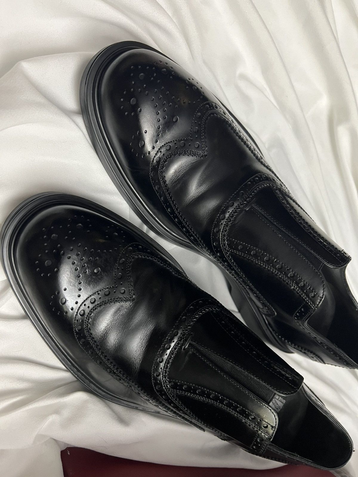 Salvatore Ferragamo Gambit Black Calf Slip-on Brogue Size US 11 / EU 44 - 9 Thumbnail
