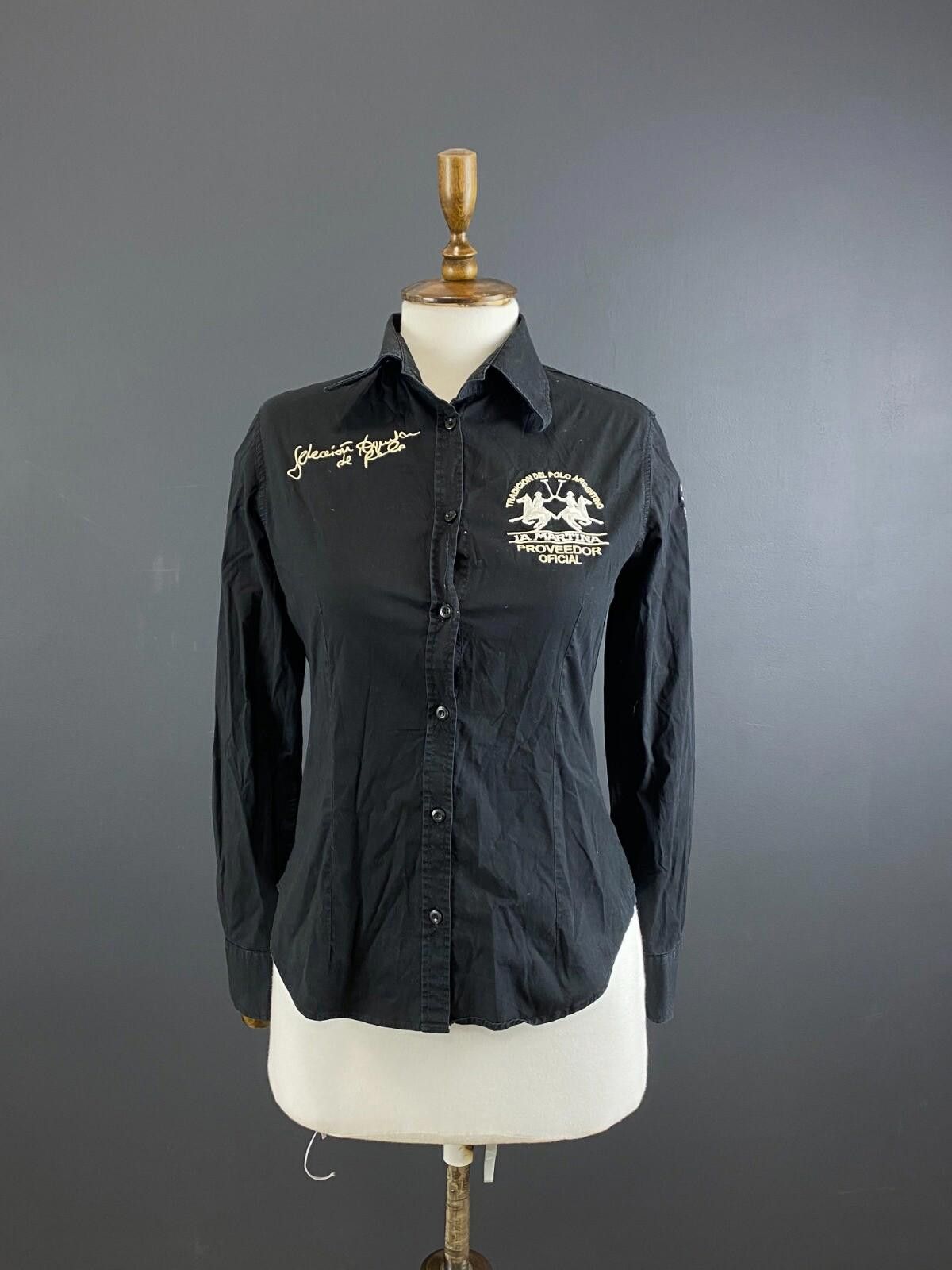 La Martina La Martina Buenos Aires Black Blouse Shirt Size L Size L / US 10 / IT 46 - 1 Thumbnail