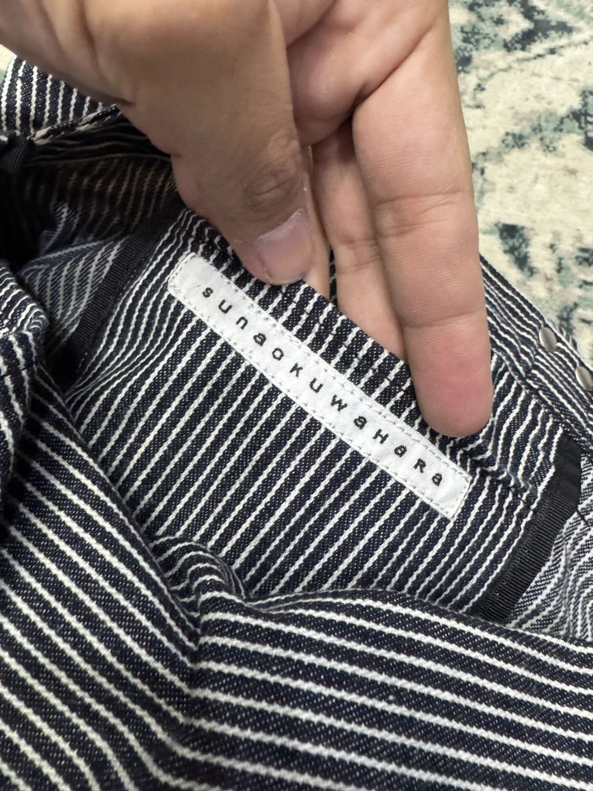 Issey Miyake SUNAO KUWAHARA BY ISSEY MIYAKE HICKORY STRIPES TOTE BAG Size ONE SIZE - 7 Thumbnail