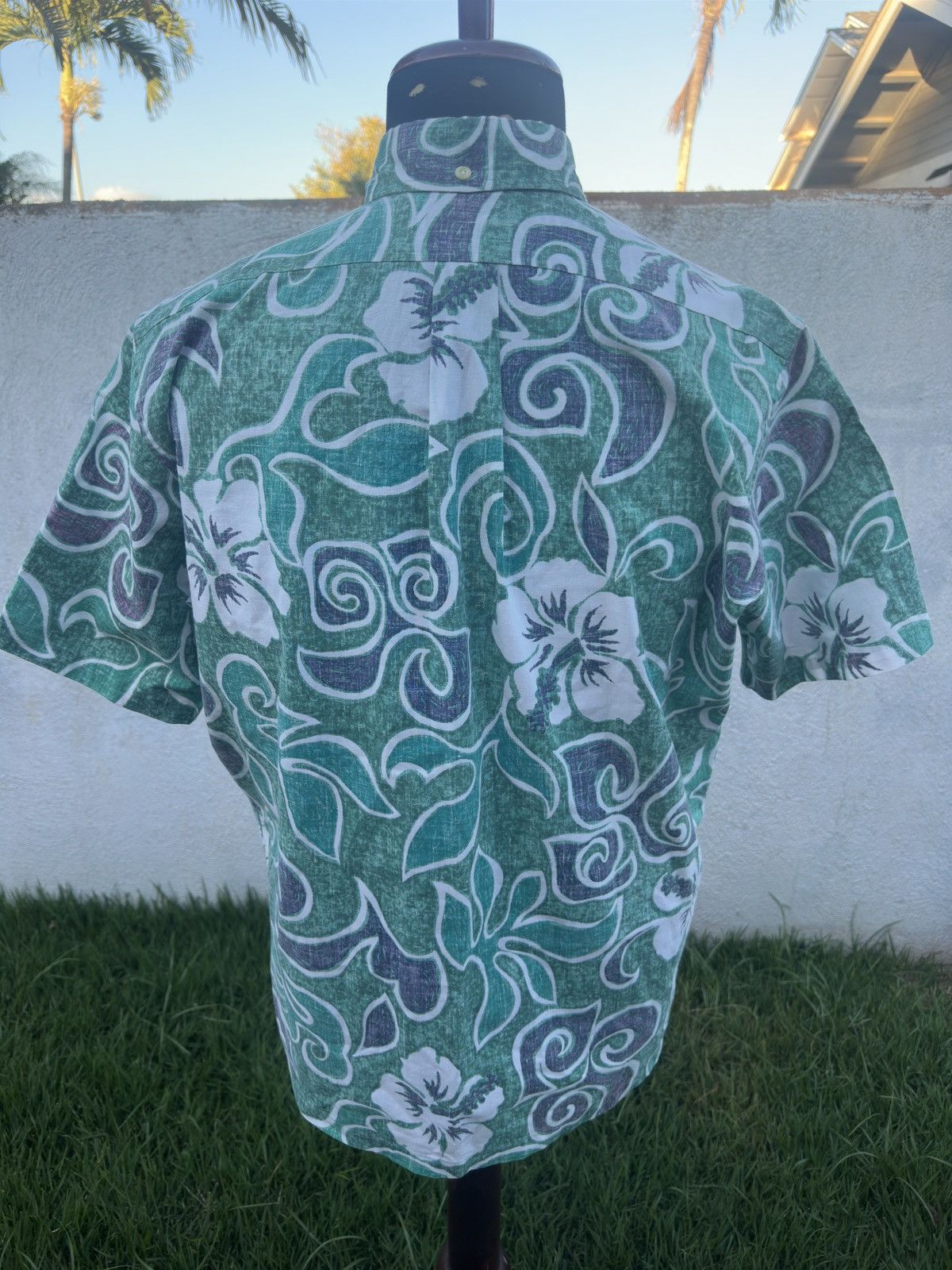 Reyn Spooner PreOwned Reyn Spooner Green Hawaiian Print Men's M Size US M / EU 48-50 / 2 - 2 Thumbnail