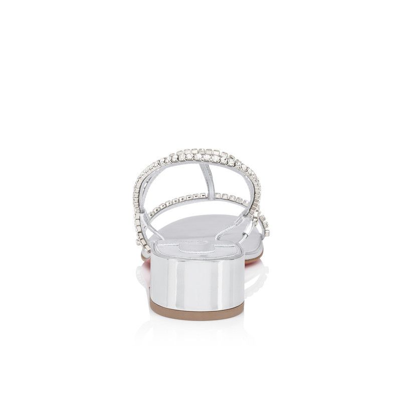 Christian Louboutin os11x0526 Simple 25mm PVC Queenie Sandals in Silver Size US 11 / IT 41 - 4 Thumbnail
