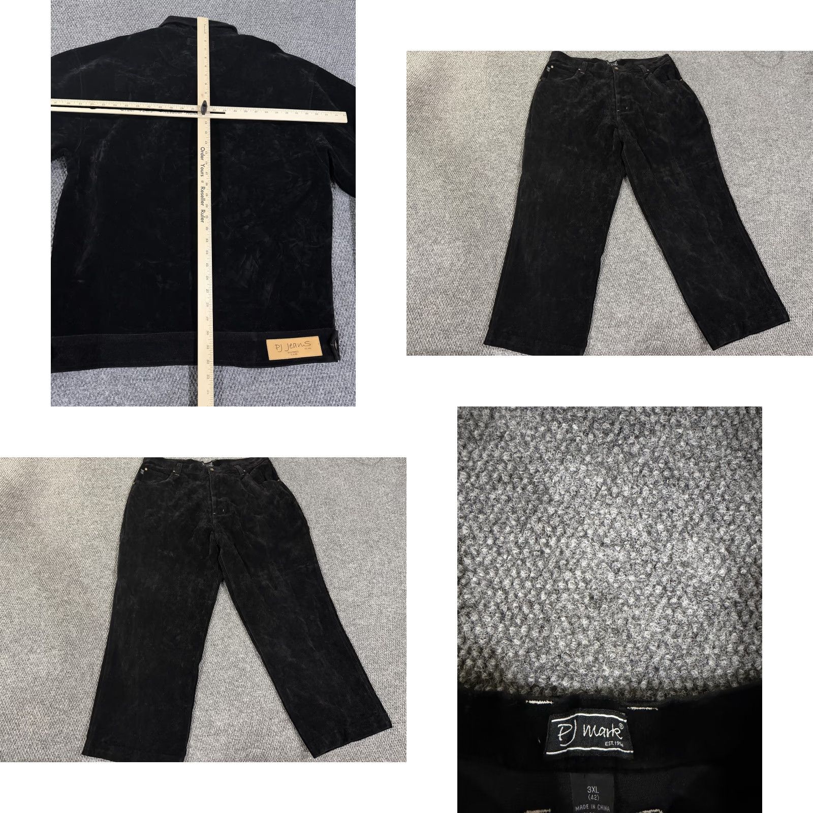 Velvet PJ Mark Jacket Mens XL Black Velvet Button Front Bomber Streetwear Casual Workwear Size US 36 / EU 52 - 9 Thumbnail