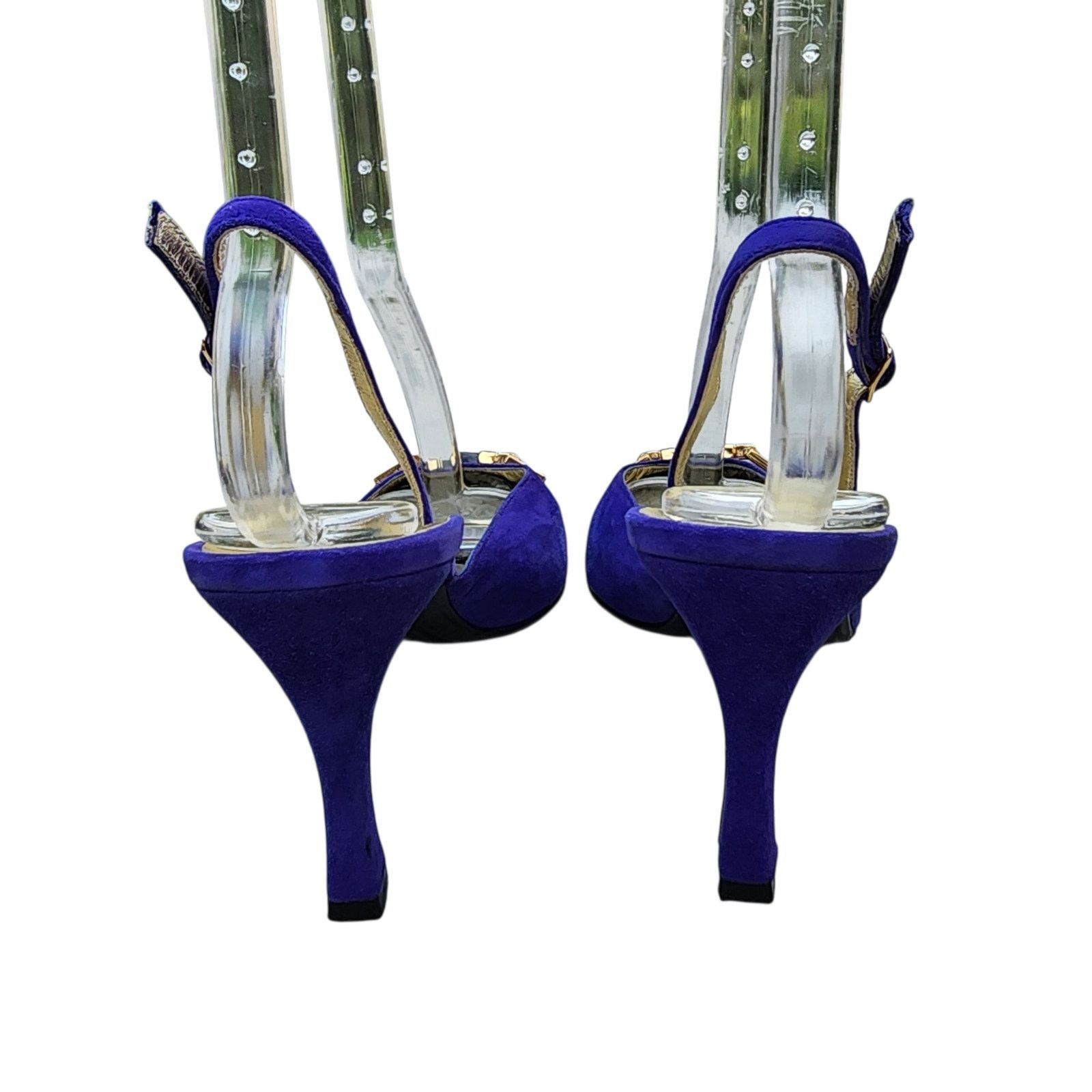 Designer St. John Two Tone Suede Leather Buckle Ankle Strap Heels 7 Size US 7 / IT 37 - 5 Thumbnail
