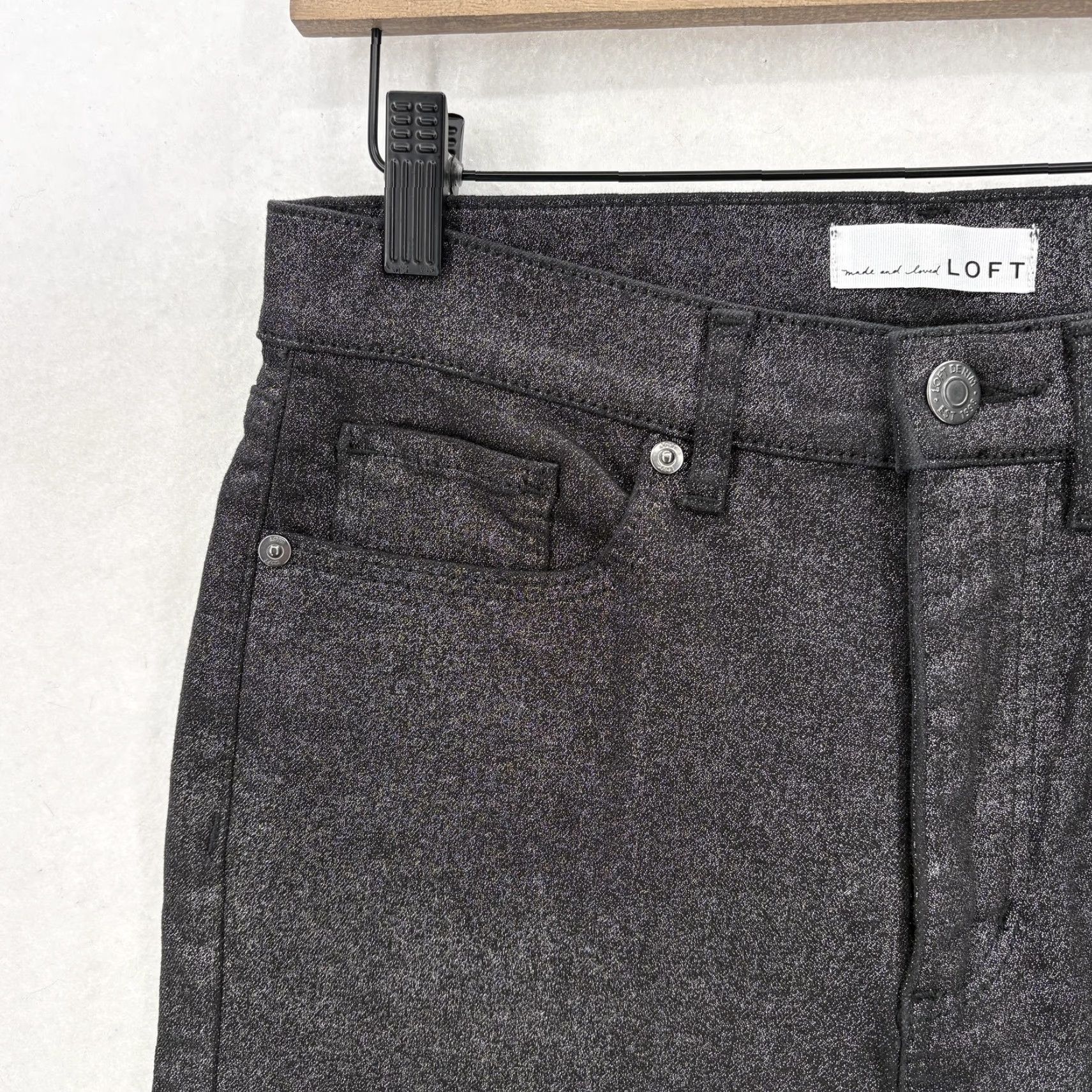 Loft VINTAGE Loft The Skinny Jeans Womens 28 Petite Charcoal Wash High Rise Stretch Denim NWT Size 28" / US 6 / IT 42 - 3 Thumbnail
