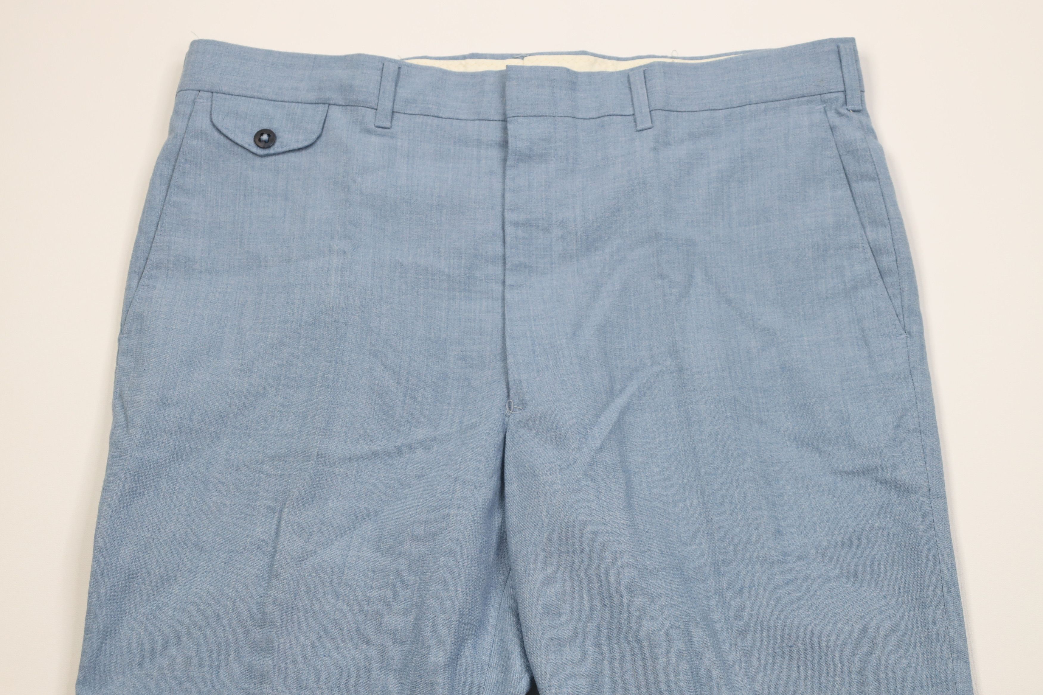 Vintage Vintage 70s Blend Chambray Wide Leg Chino Pants USA Size US 34 / EU 50 - 2 Thumbnail