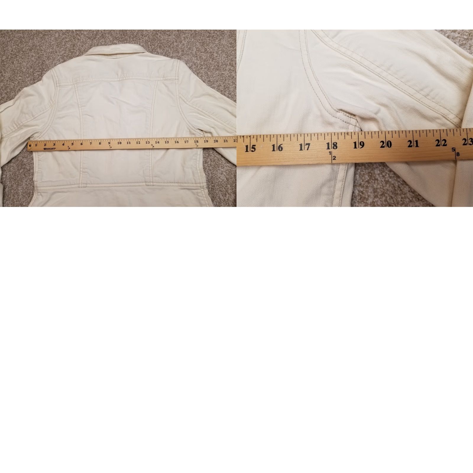 Tommy Bahama VINTAGE Tommy Bahama Jacket Womens 14 Cream Canvas Cotton Button Casual Long Sleeve Size XL / US 12-14 / IT 48-50 - 10 Thumbnail