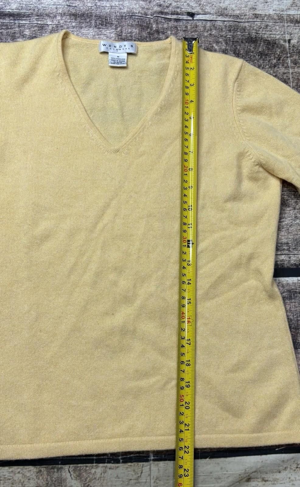 Other Wendy B Cashmere Sweater Women Medium V-Neck Pullover Yellow Size M / US 6-8 / IT 42-44 - 8 Thumbnail