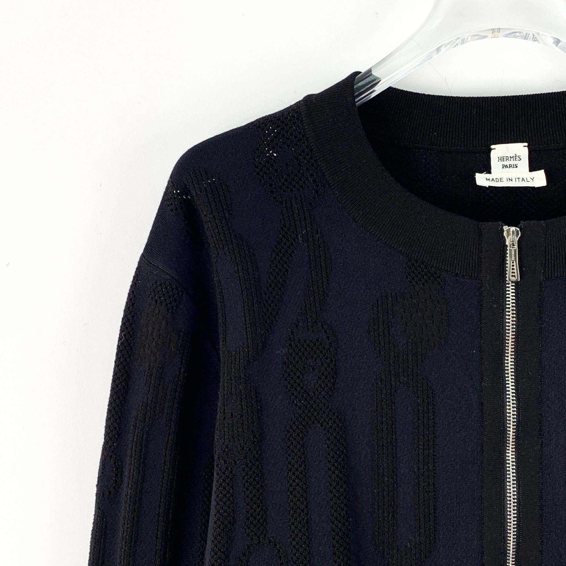 Hermes Hermes Navy Jacquard Zip Knit Jacket (Size 40) Size US XXS / EU 40 - 5 Thumbnail