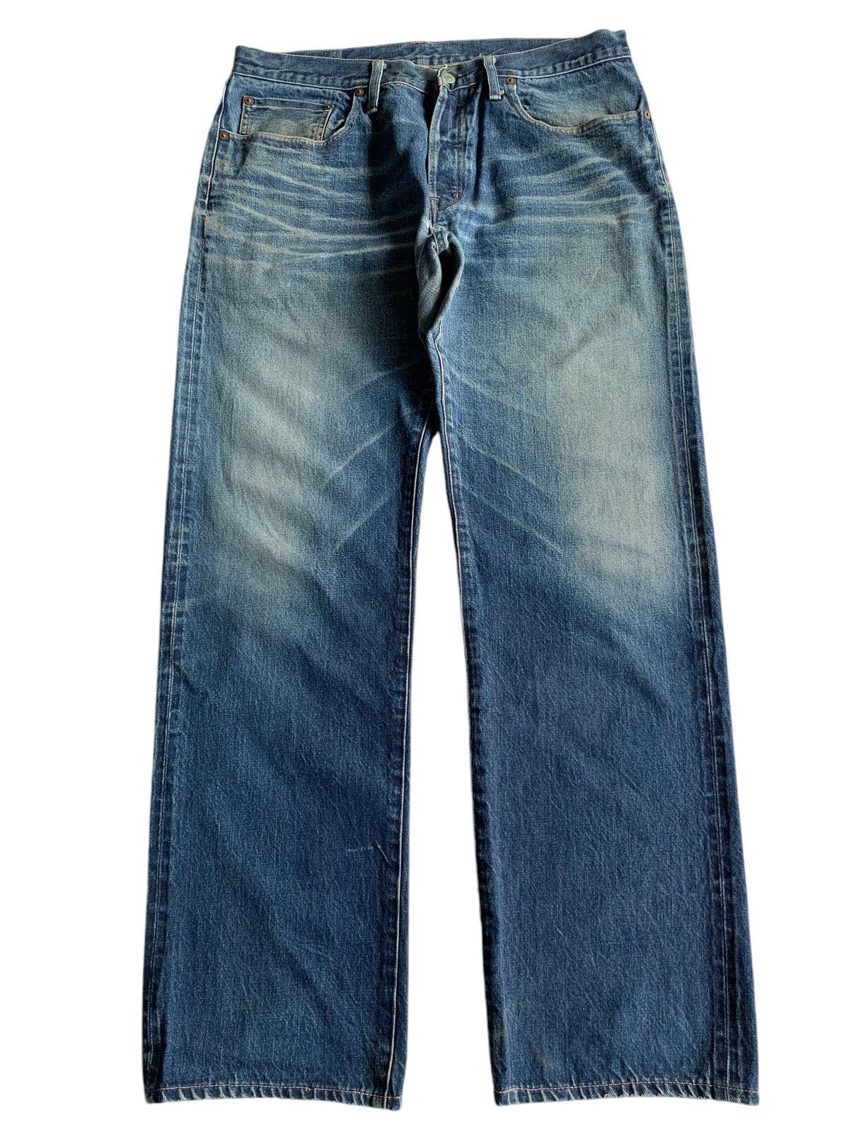 Japanese Brand × Kapital × Vintage Okura Hr Market Japanese Button Fly Selvedge Distressed Size US 34 / EU 50 - 15 Thumbnail