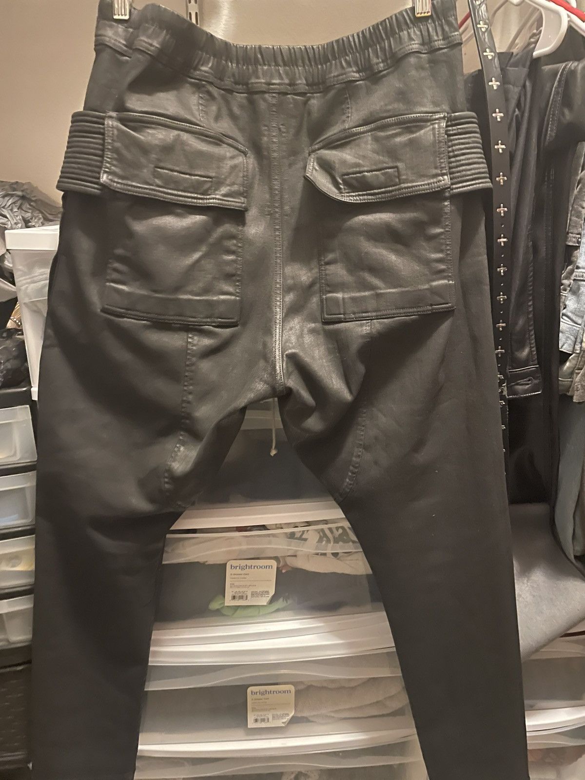 Rick Owens Drkshdw Waxed Creatch Cargos Size US 39 - 4 Thumbnail