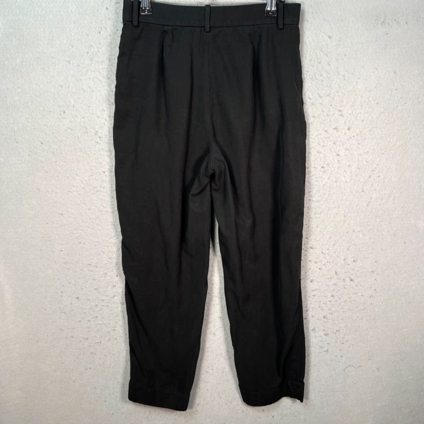 Everlane Everlane Womens Size 0 Black Tencel Pleated Pants Relaxed Fit Size 25" / US 0 / IT 36 - 2 Thumbnail