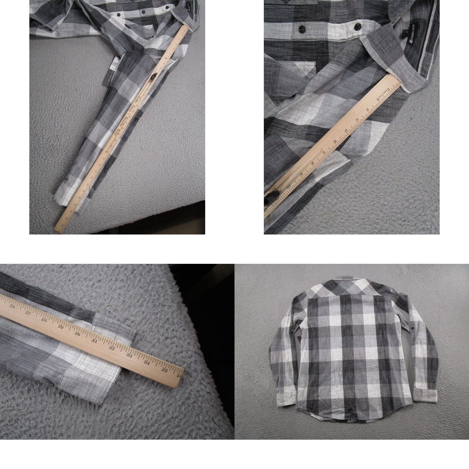 Vintage Ocean Current Mens Black Plaid Flannel Long Sleeve Button Up Shirt XL New Size US XL / EU 56 / 4 - 8 Thumbnail